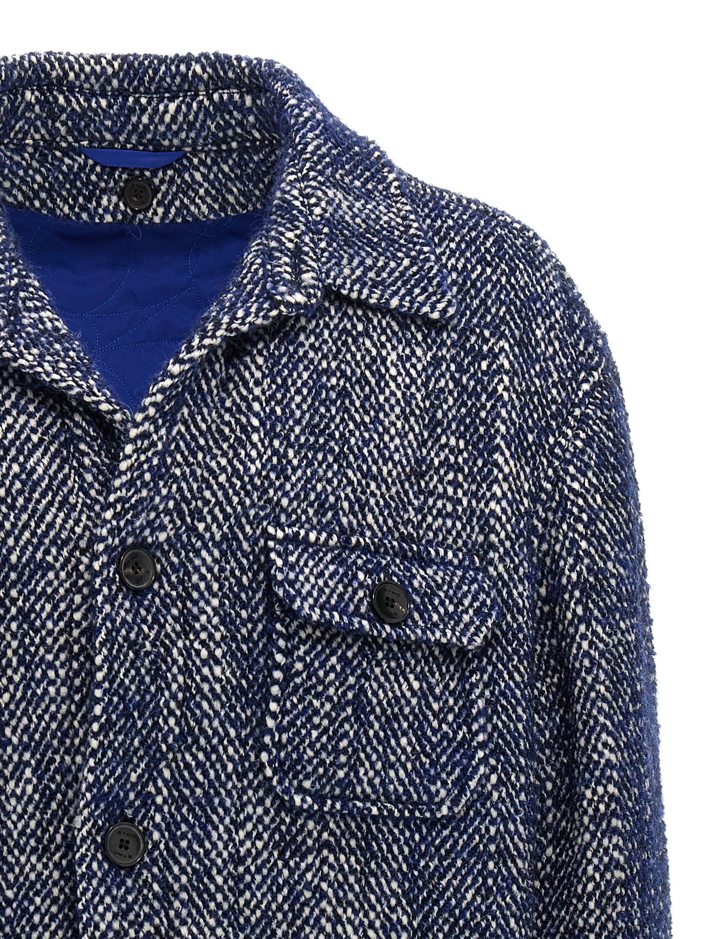Blue Wool Full-Length Jacket