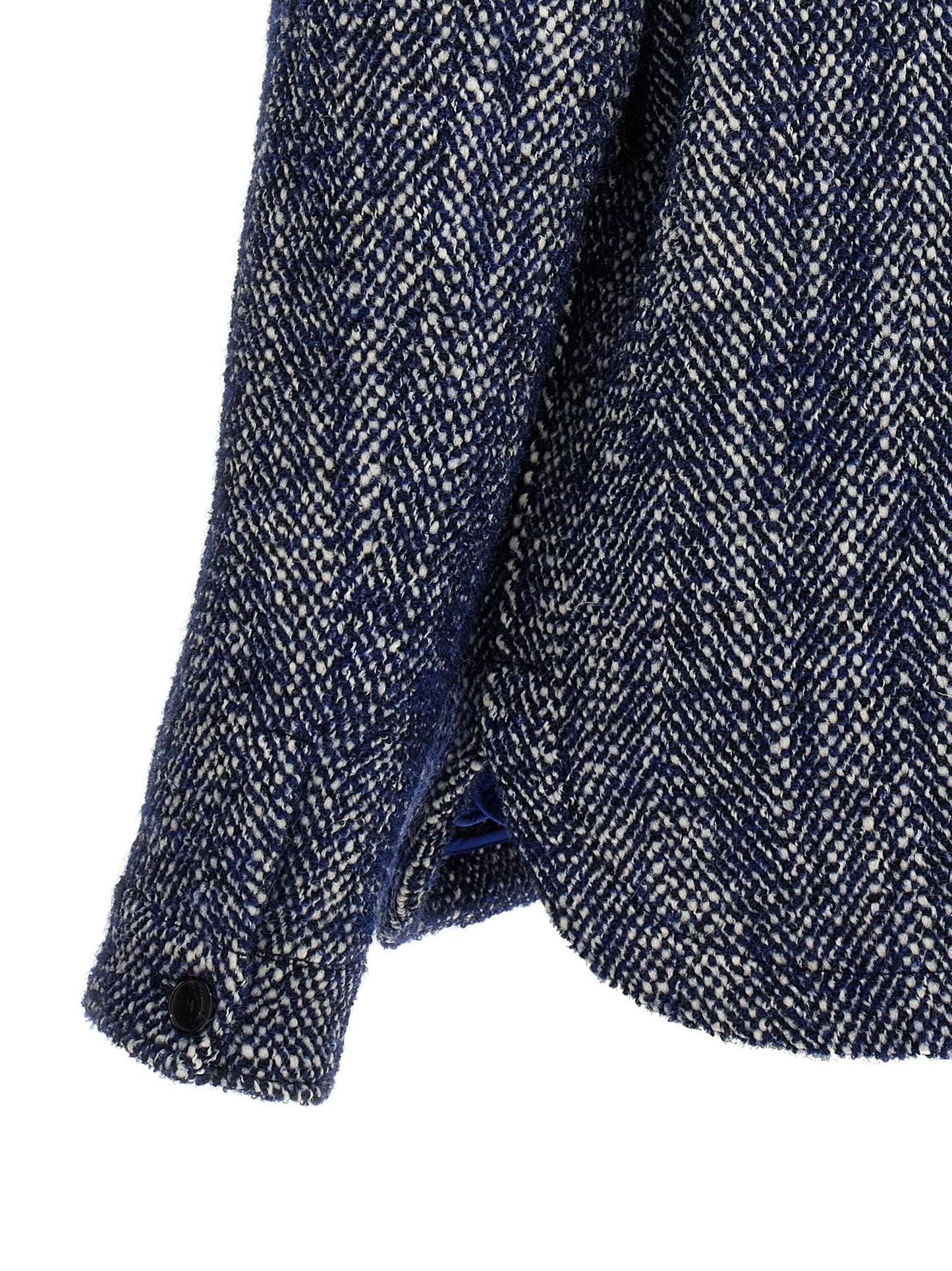 Blue Wool Full-Length Jacket