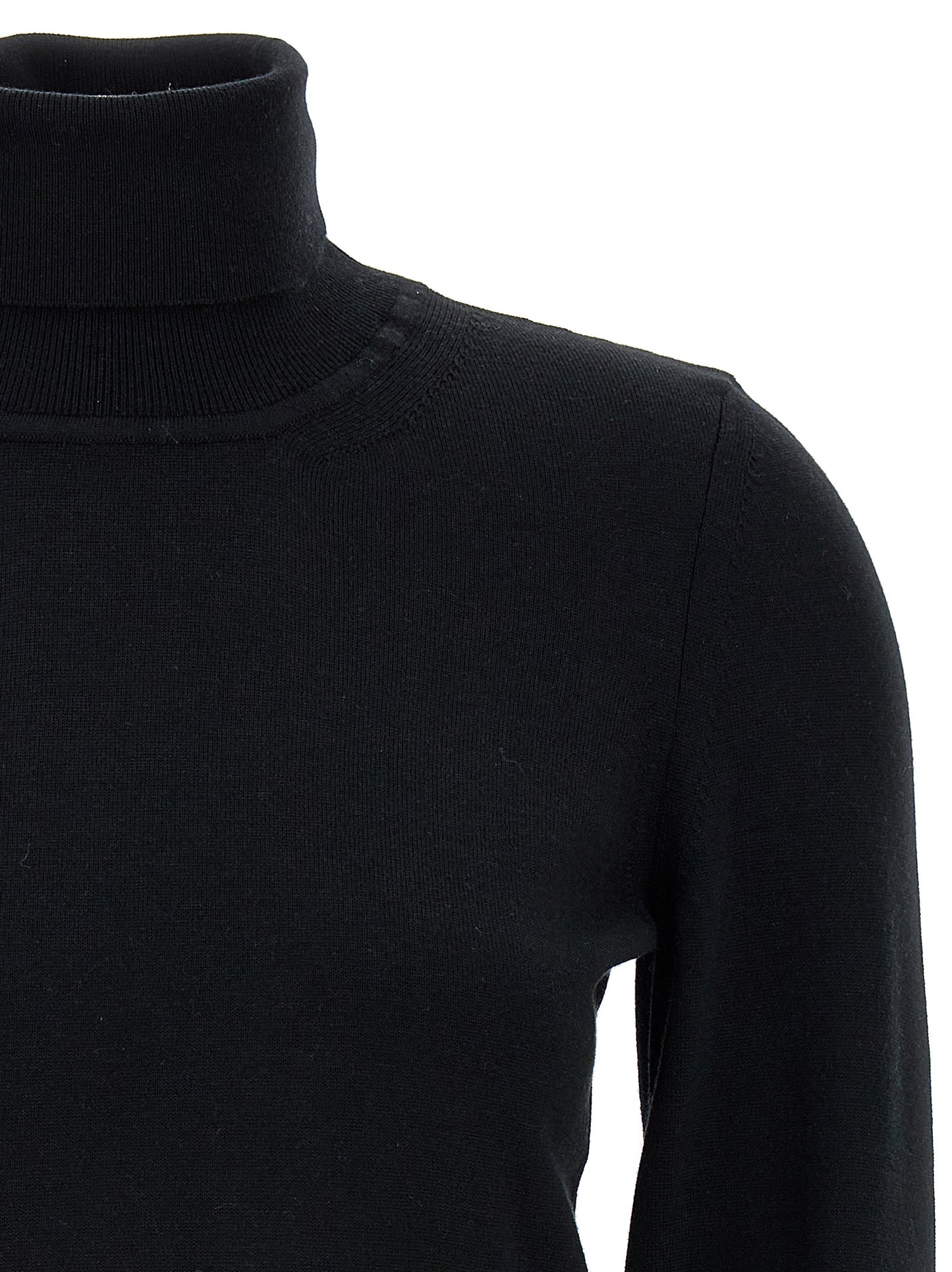 Black Merino Wool Cardigan
