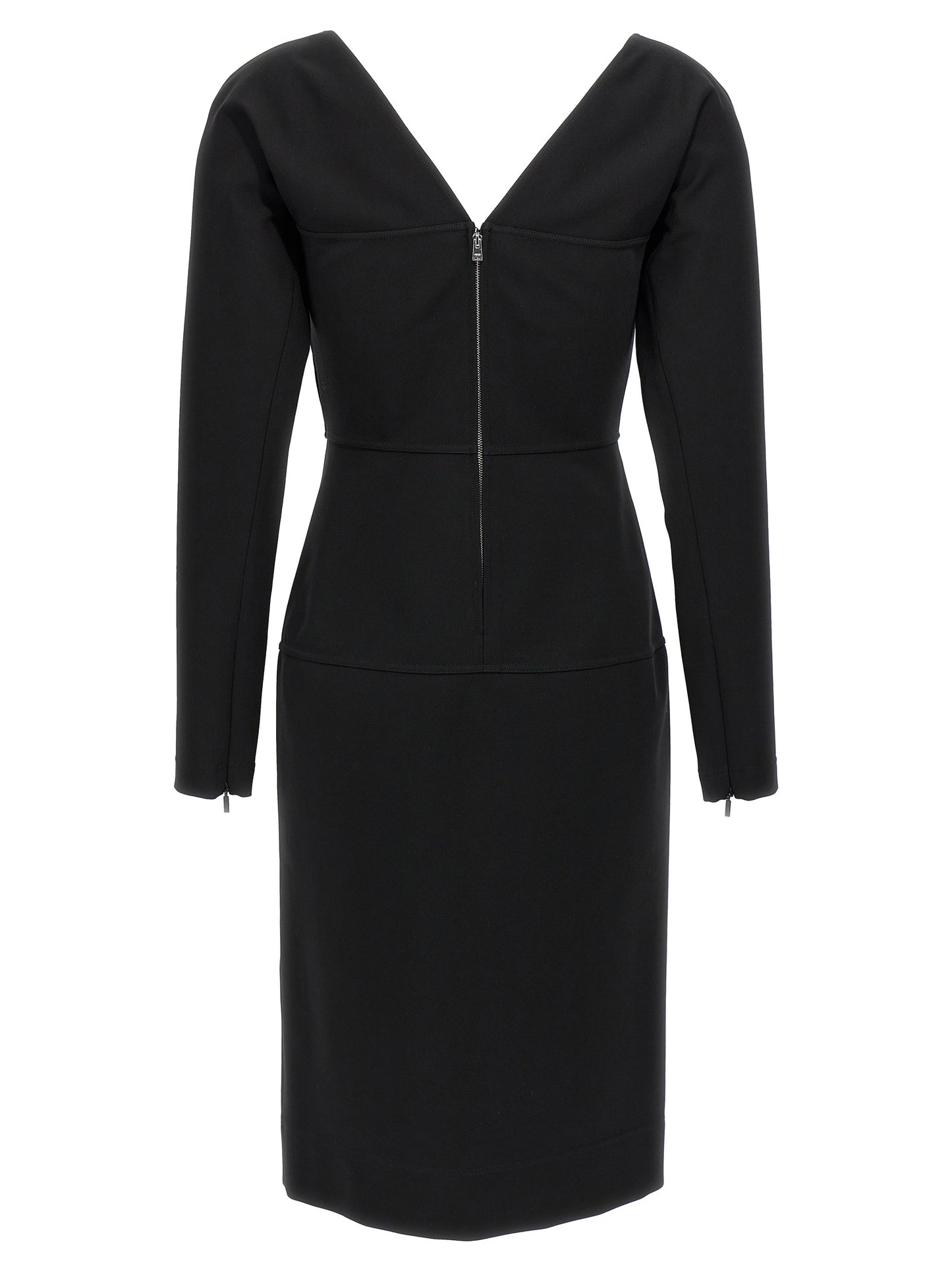 Black Viscose Midi Dress