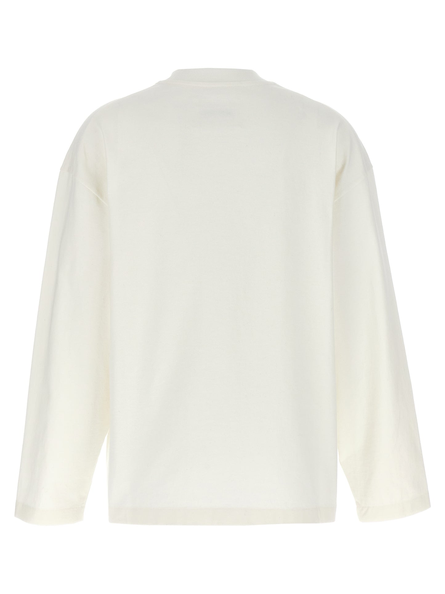 White Cotton Long Sleeve T-Shirt