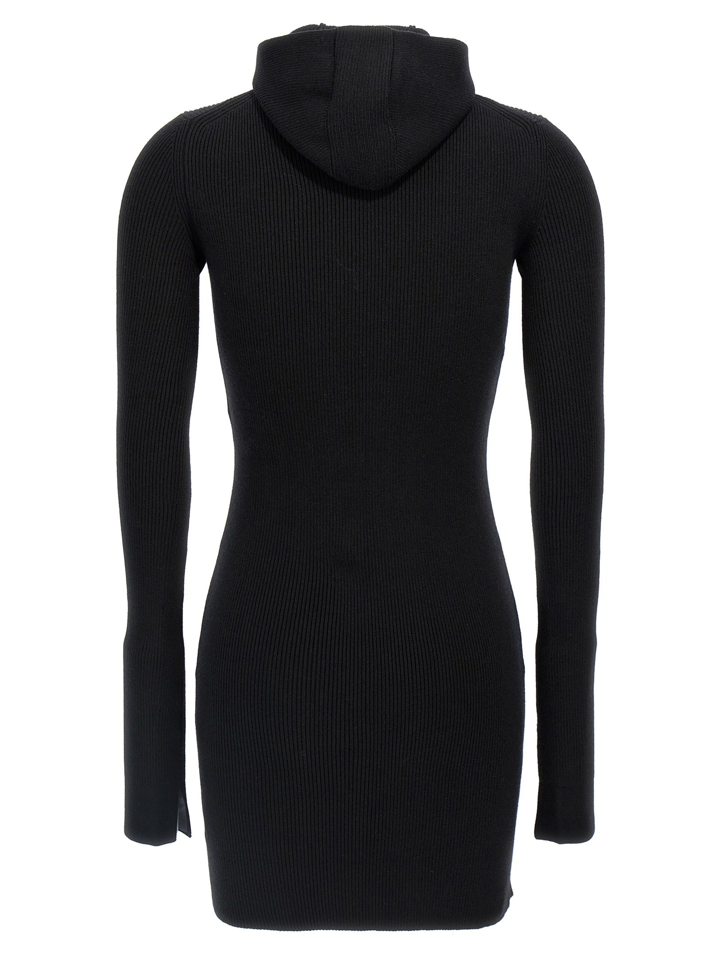 Black Wool Short Dress