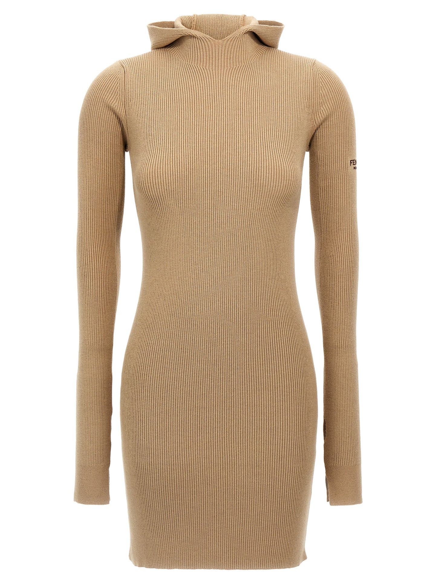 Beige Wool Short Dress