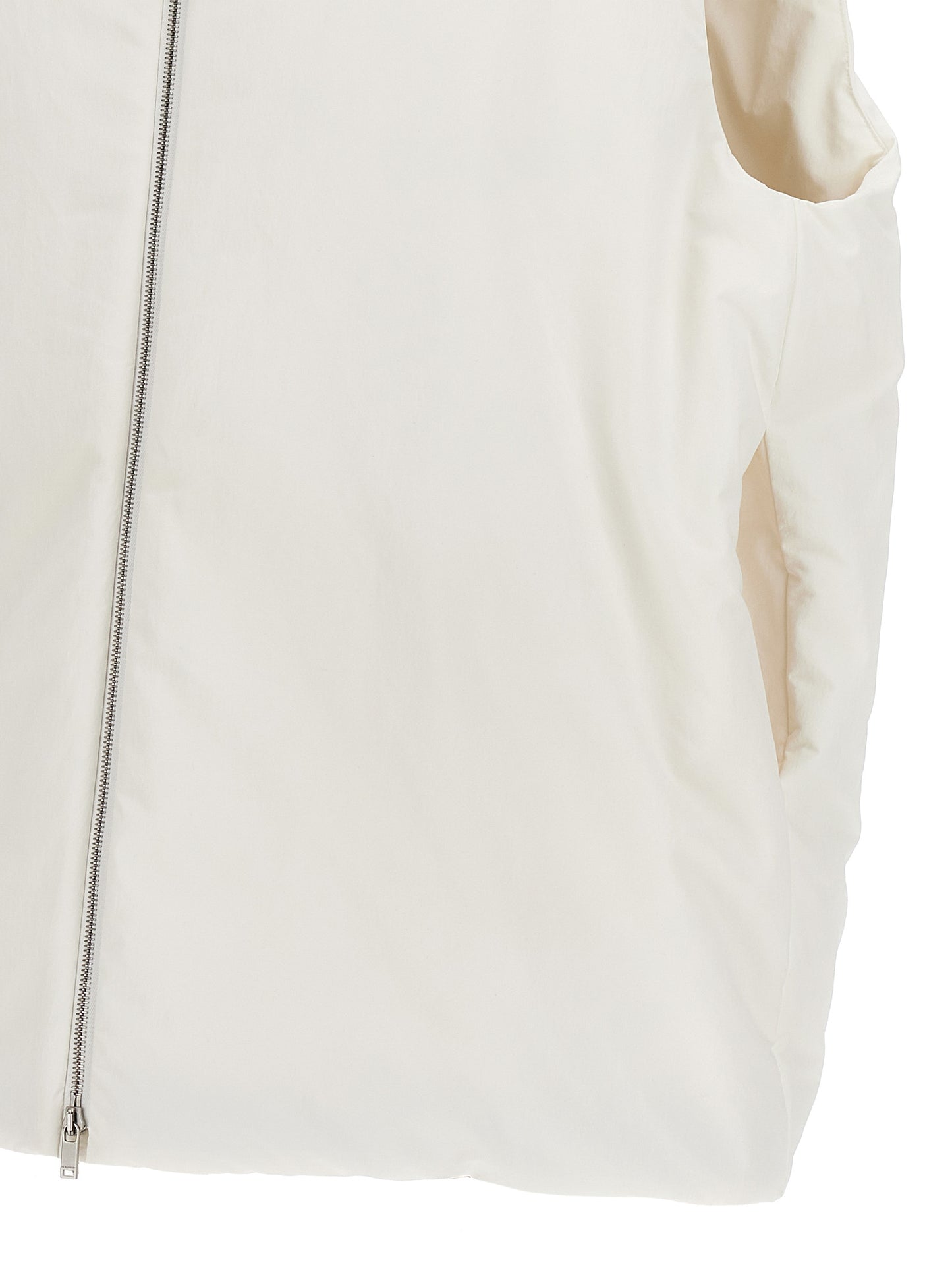 White Polyester Sleeveless Jacket