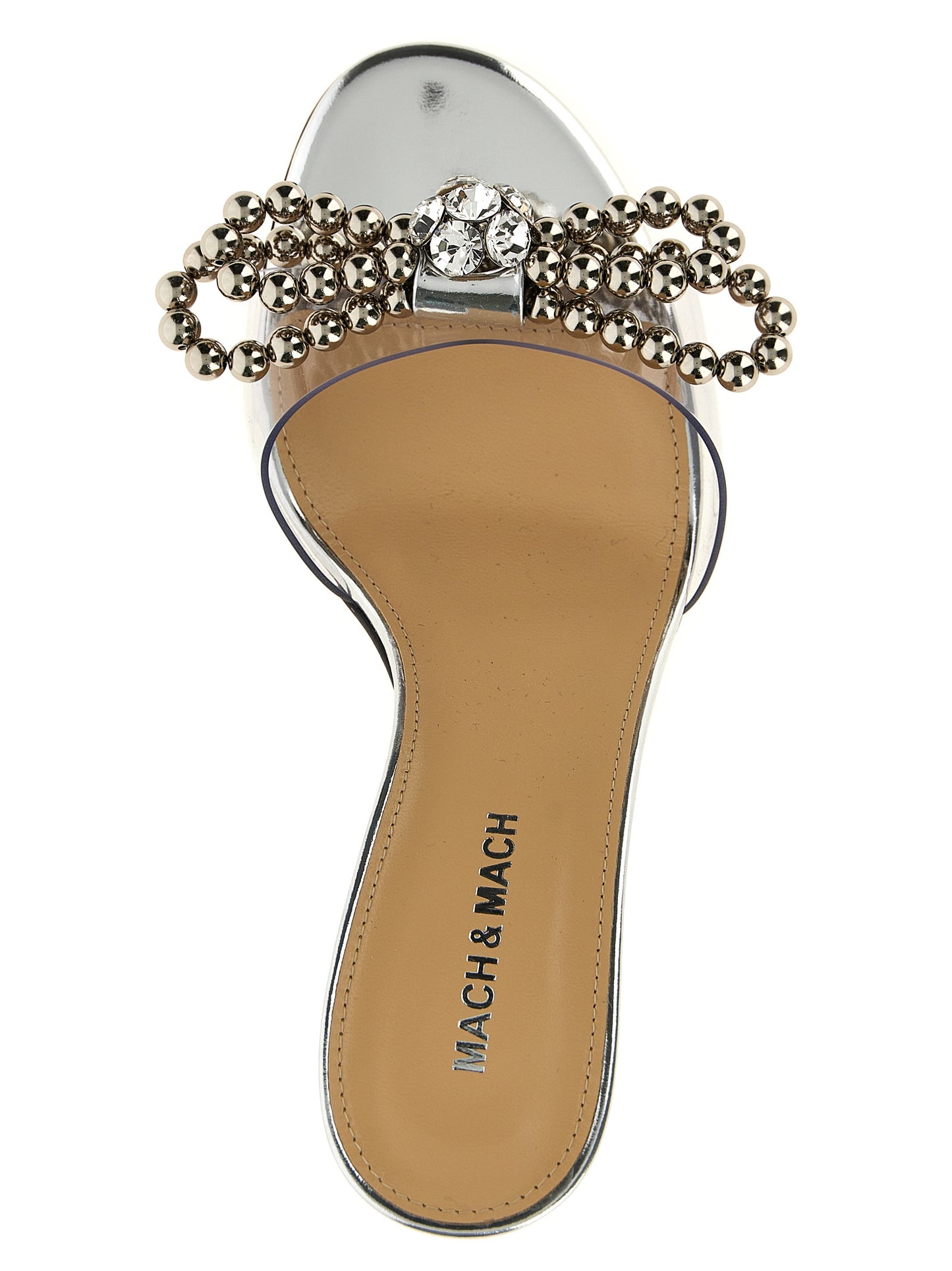 Silver Pvc Stiletto Heel Sandals