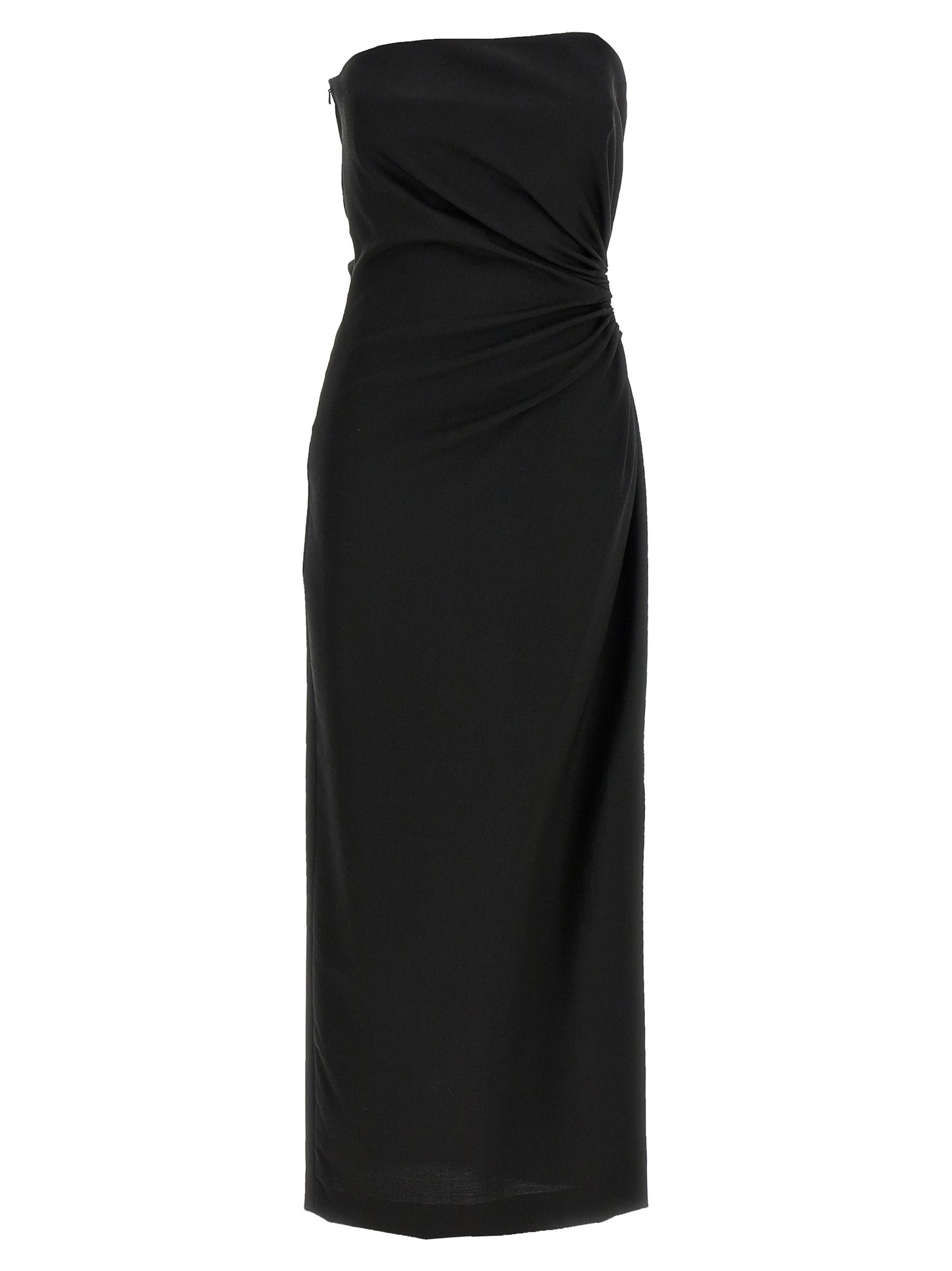 Black Virgin Wool Long Dress