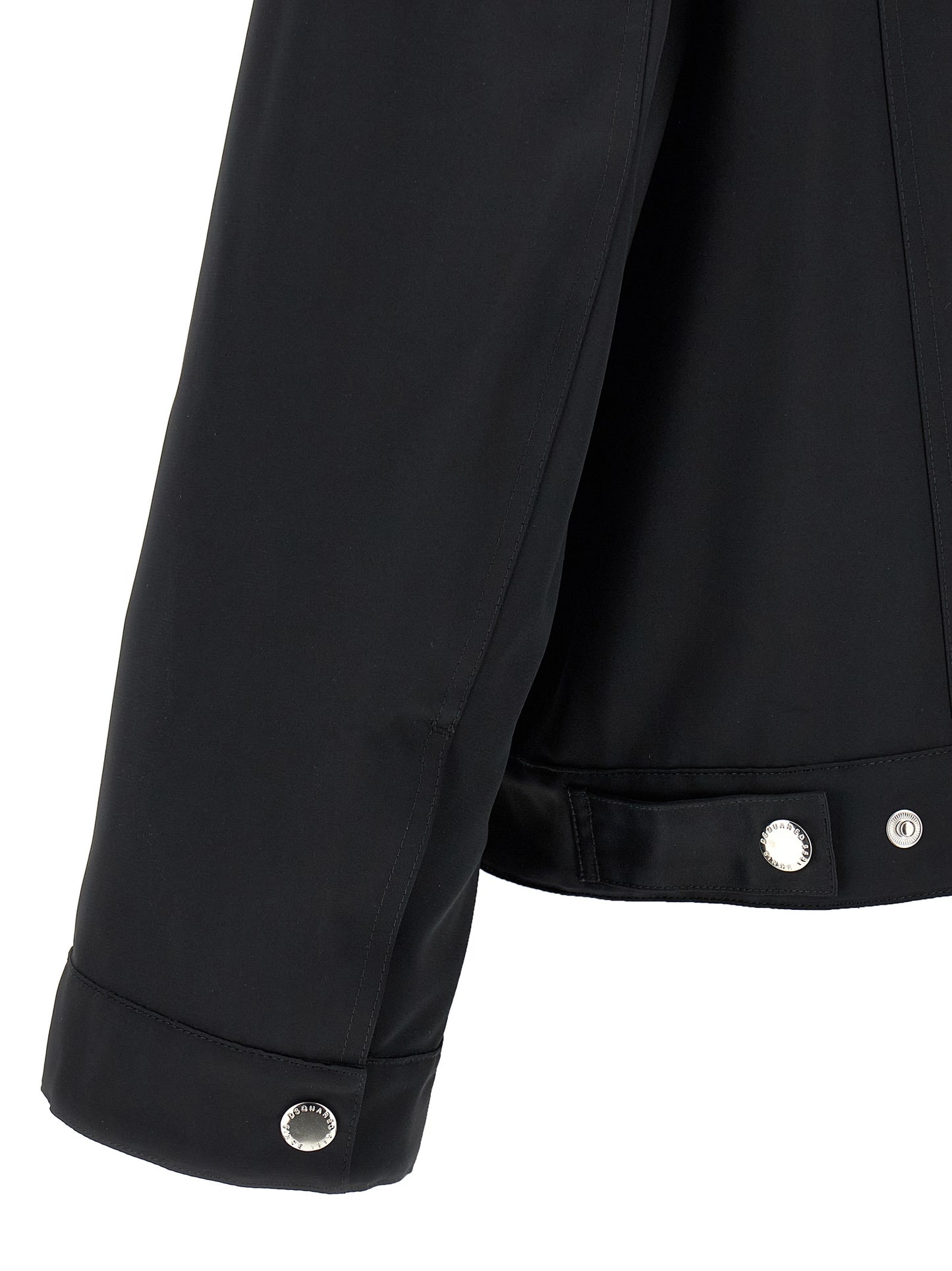 Black Polyester Full-Length Jacket