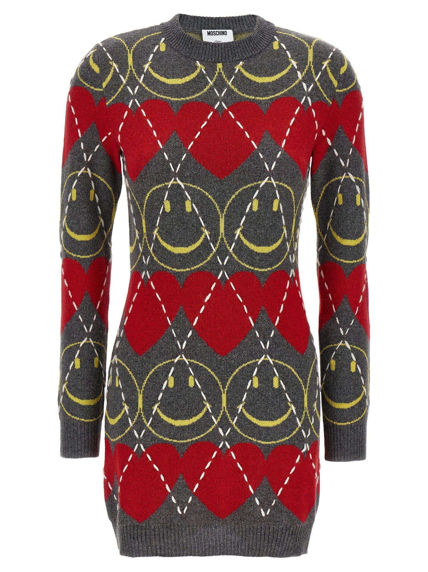 Multicolor Wool Short Dress