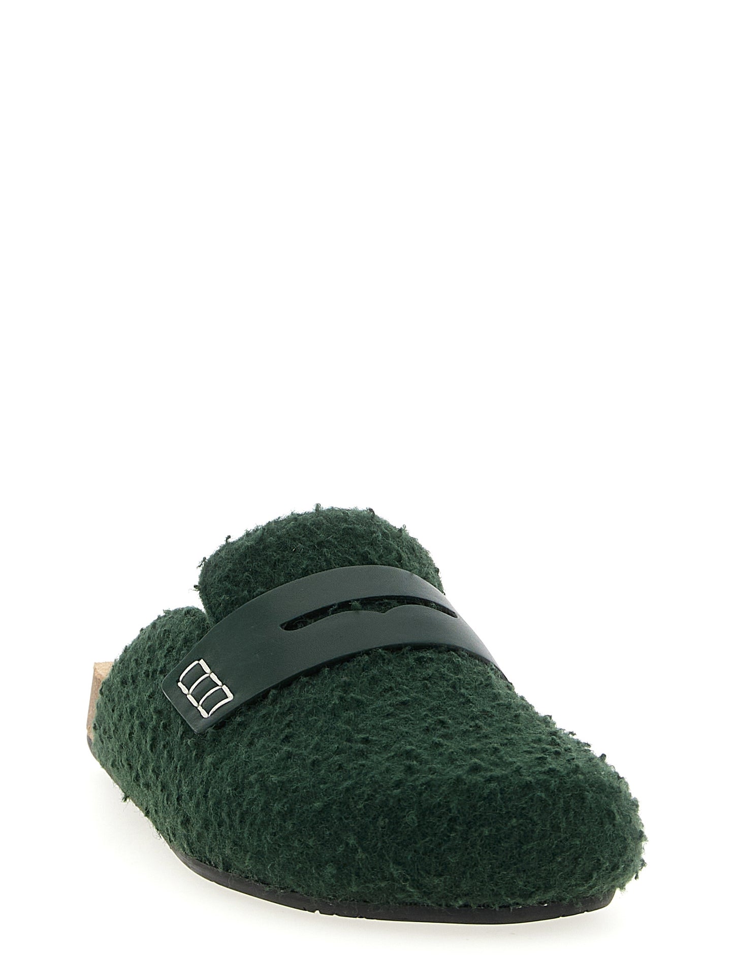 Bicolor Virgin Wool Slip-On Loafers