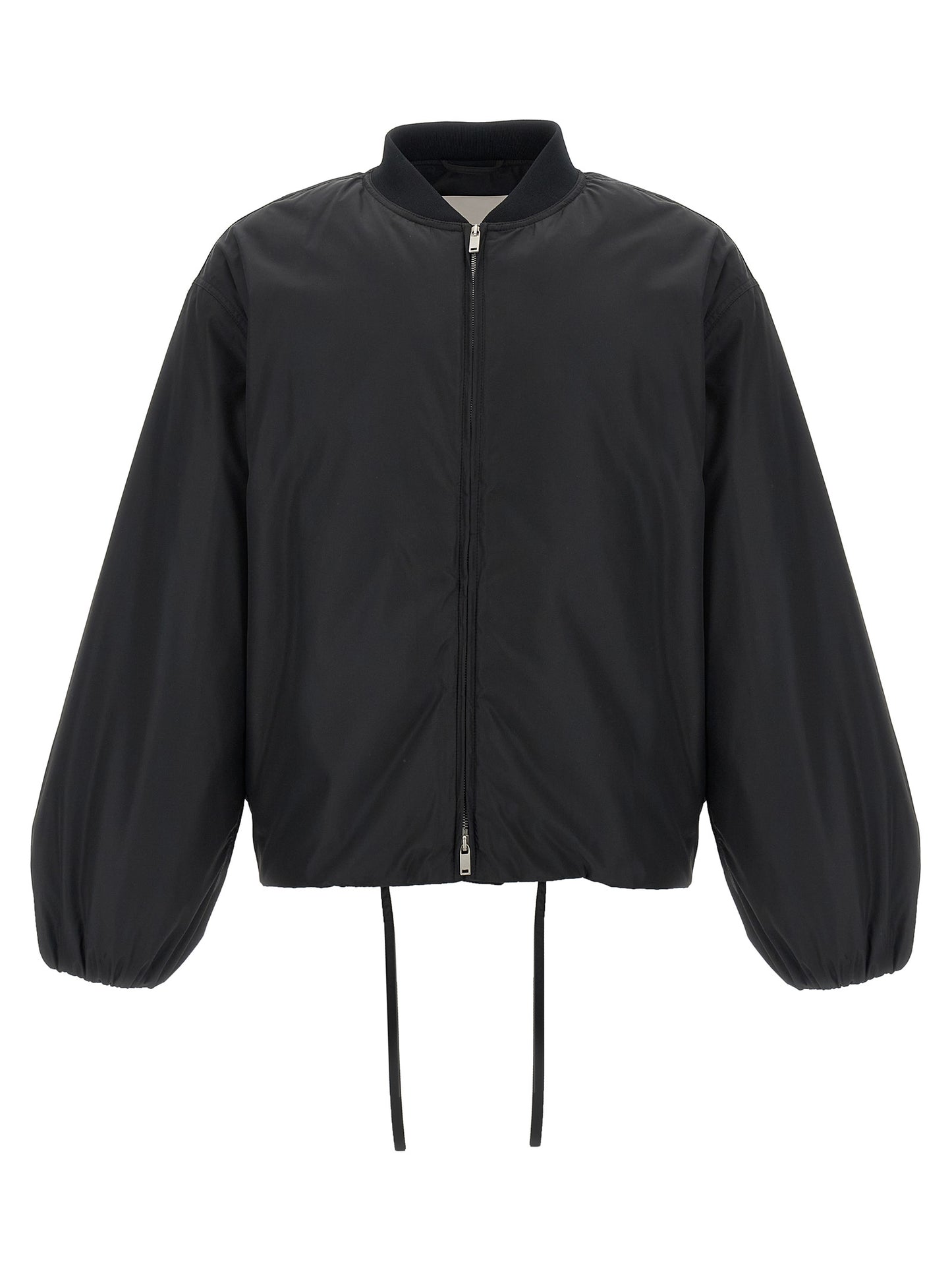 Black Polyester Bomber