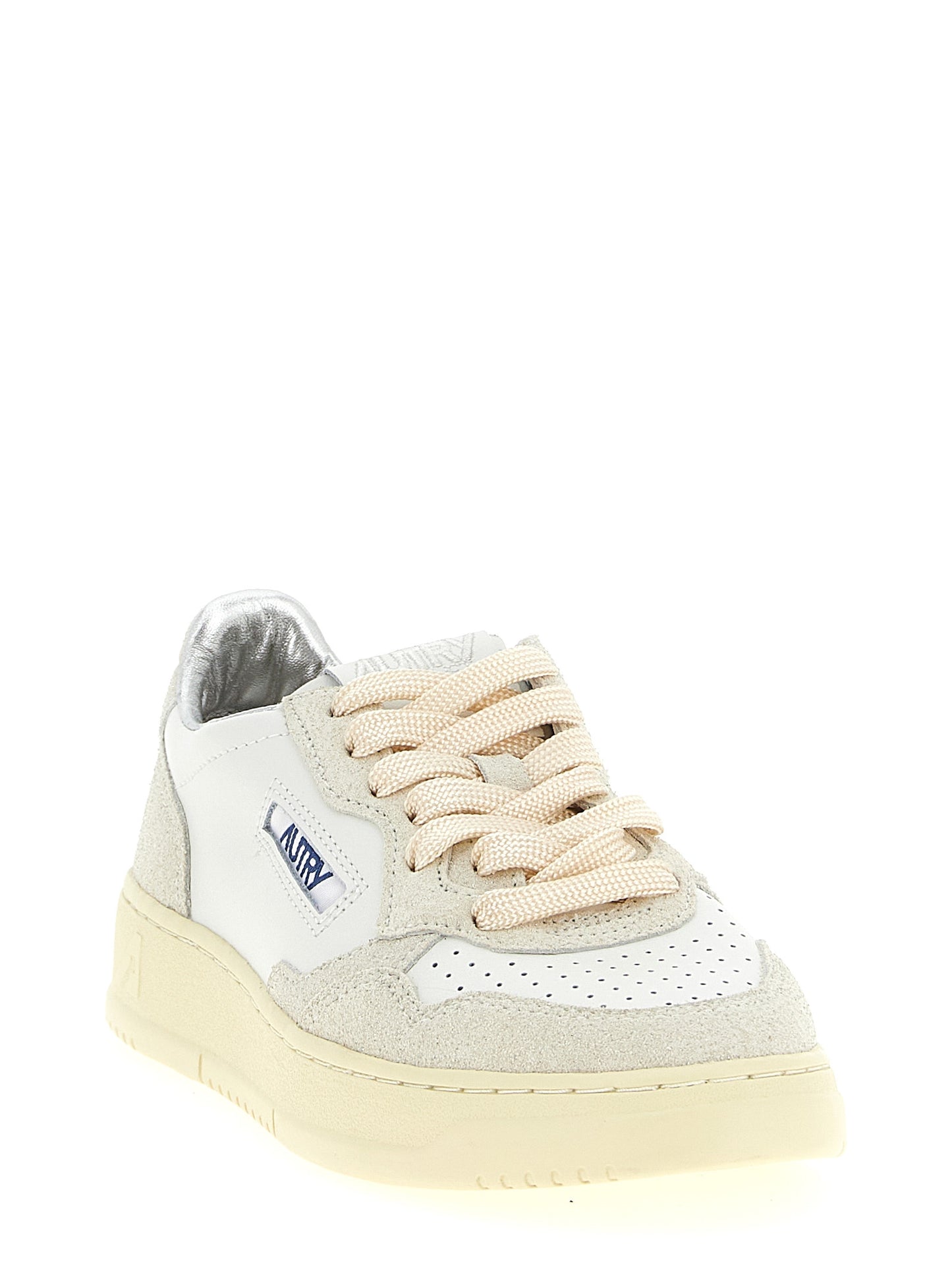 Beige Cowhide Low Top Sneakers