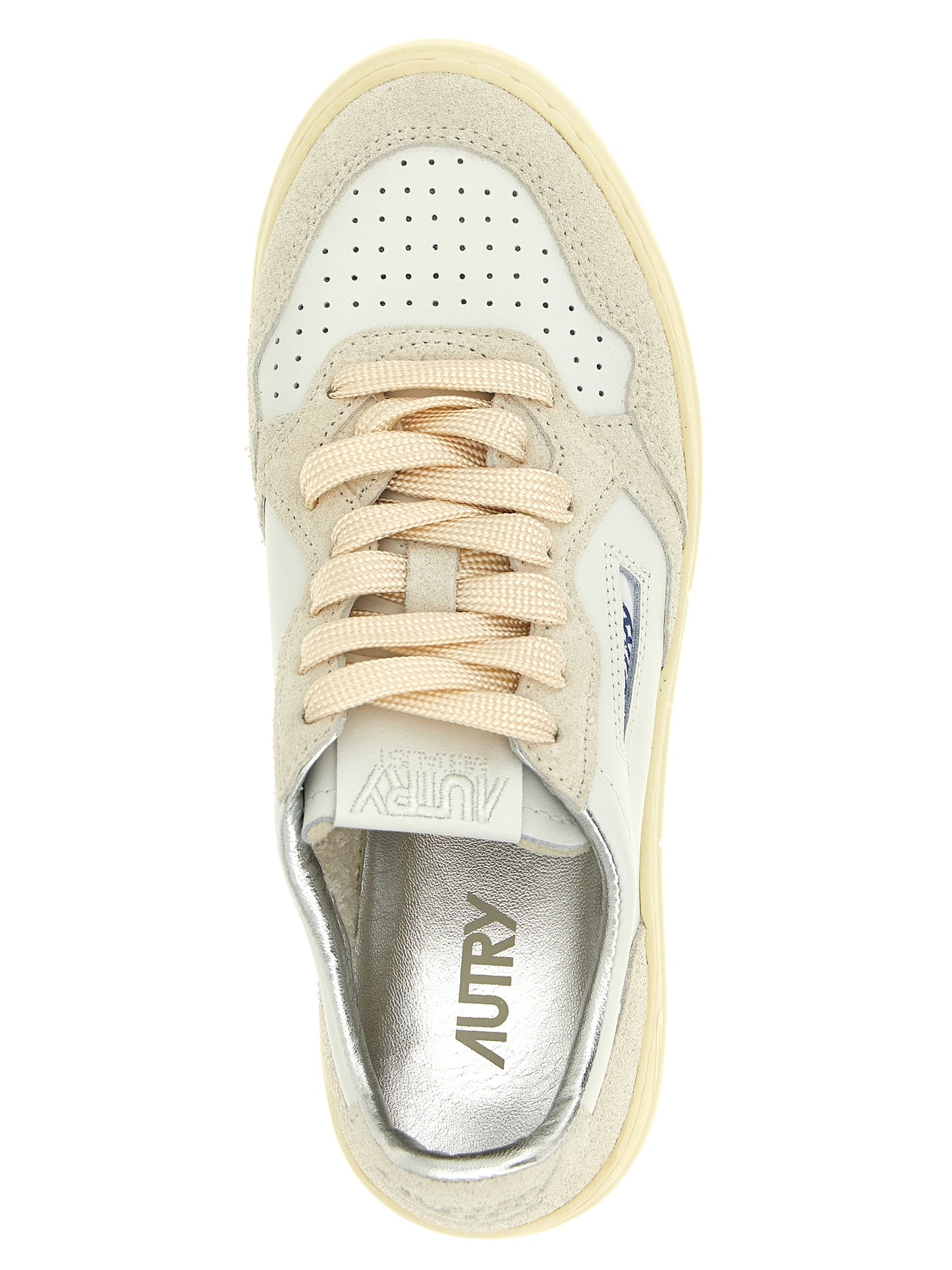 Beige Cowhide Low Top Sneakers