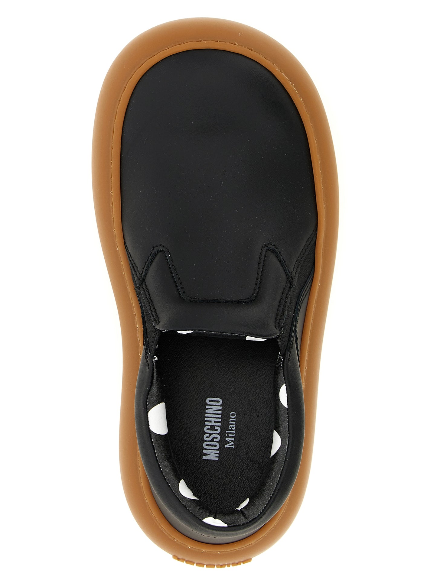 Black Leather Chunky Sneakers
