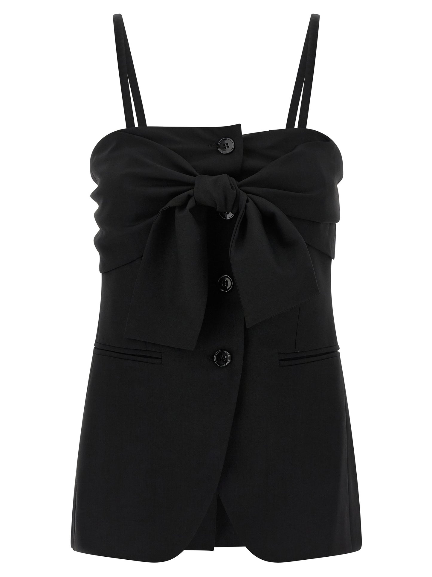 Black Virgin Wool Tank Tops