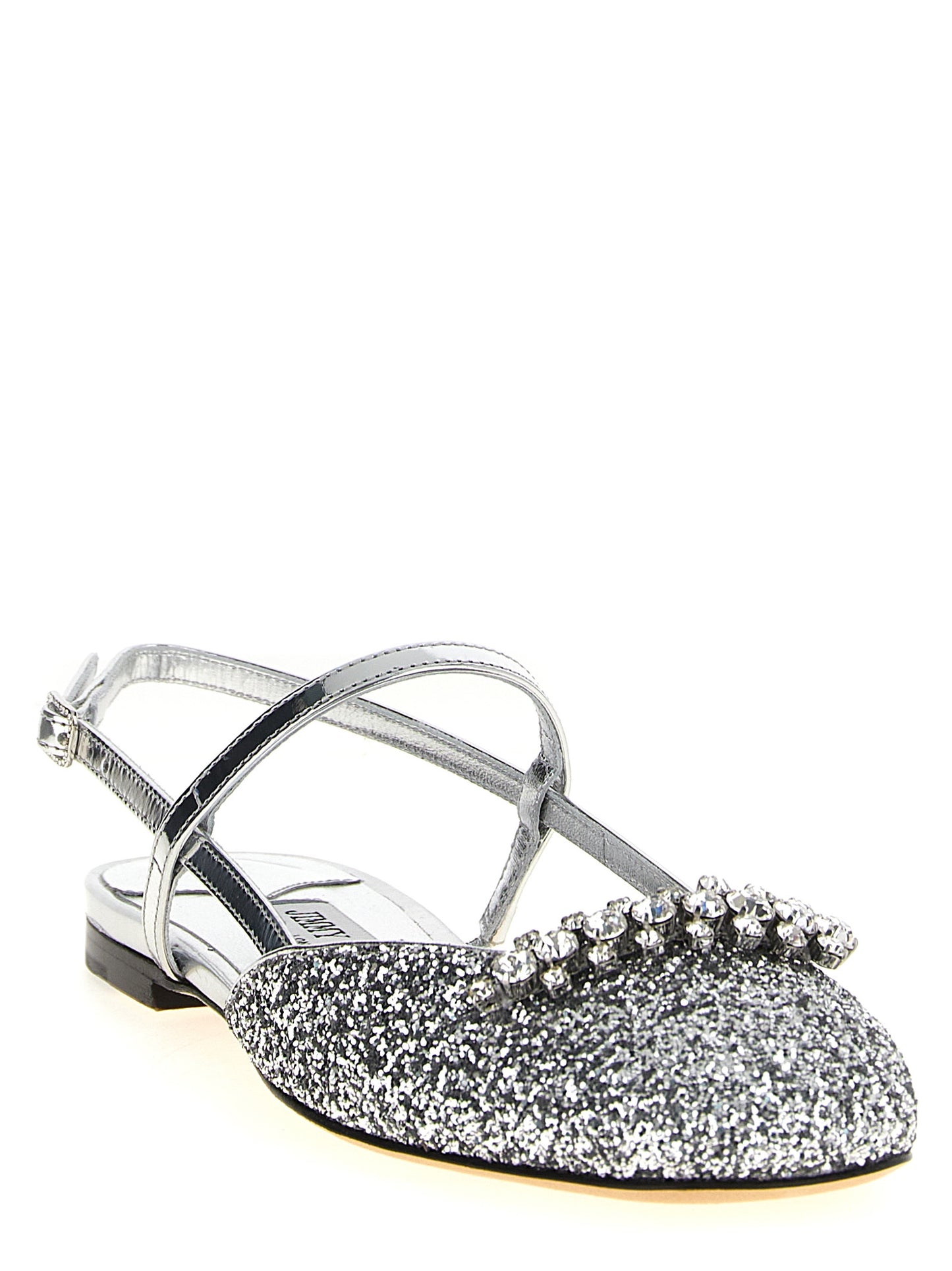 Silver Tencel Ballet Flats