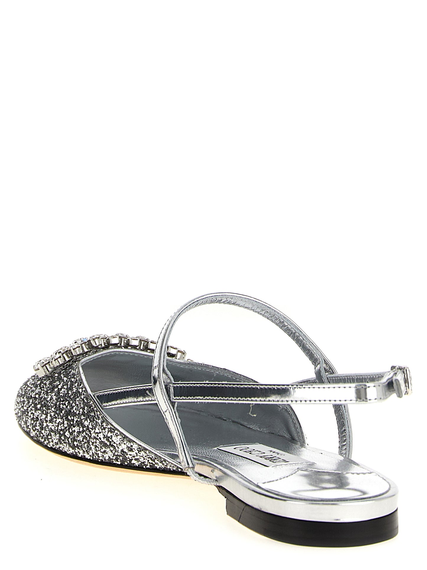 Silver Tencel Ballet Flats