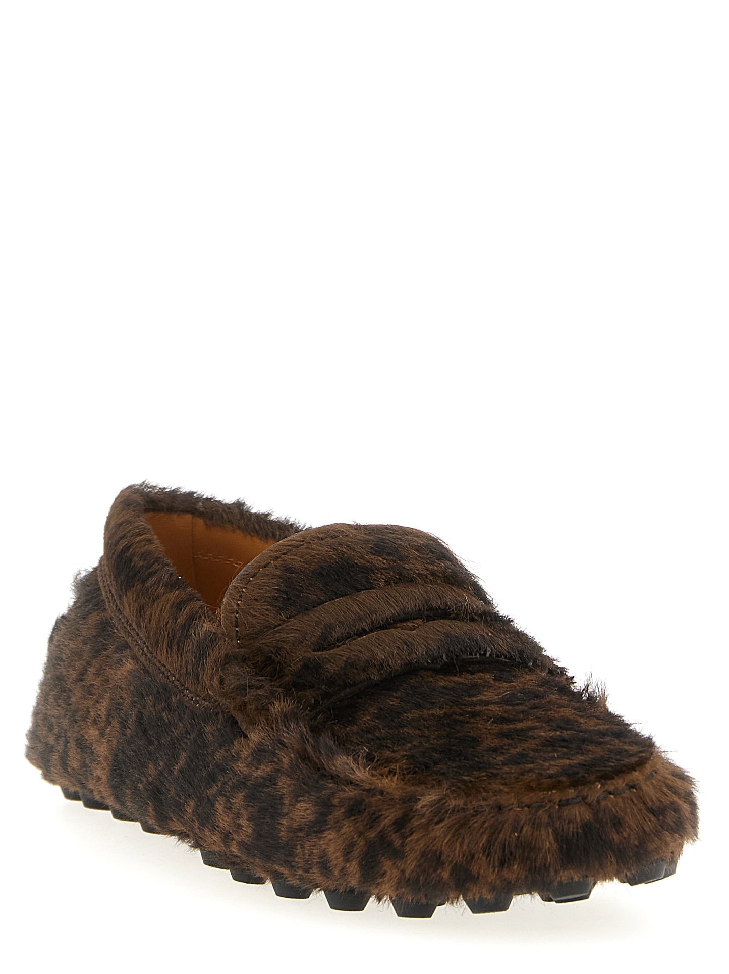 Brown Calfskin Slip-On Loafers
