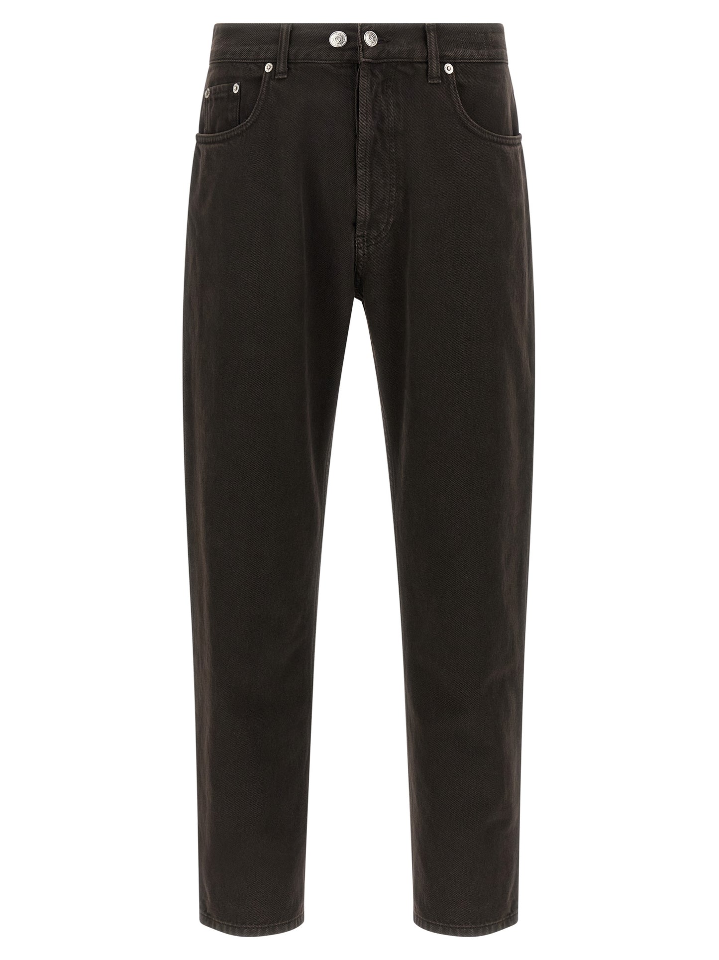 Black Cotton Tapered Jeans