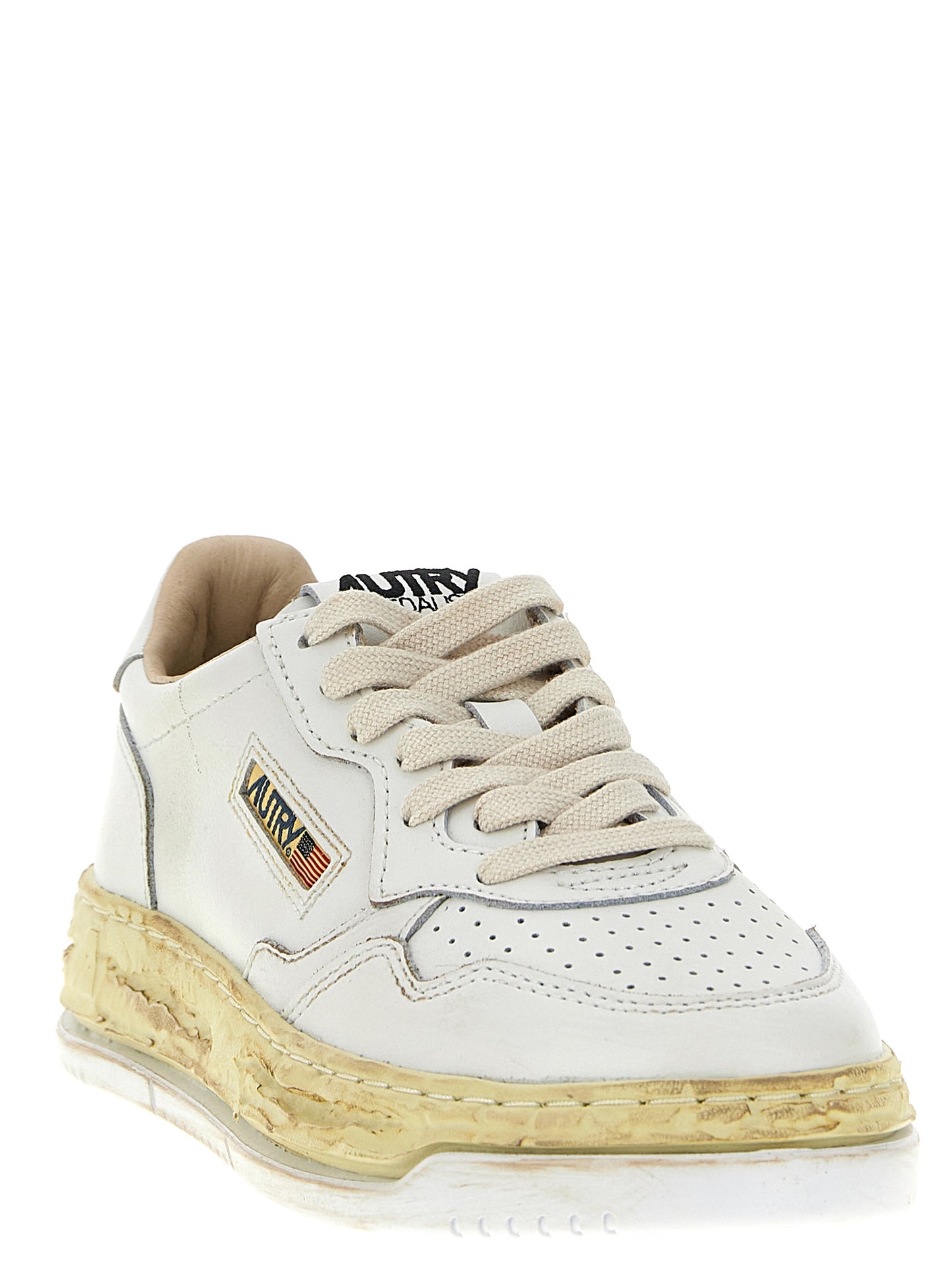 White Goatskin Chunky Sneakers