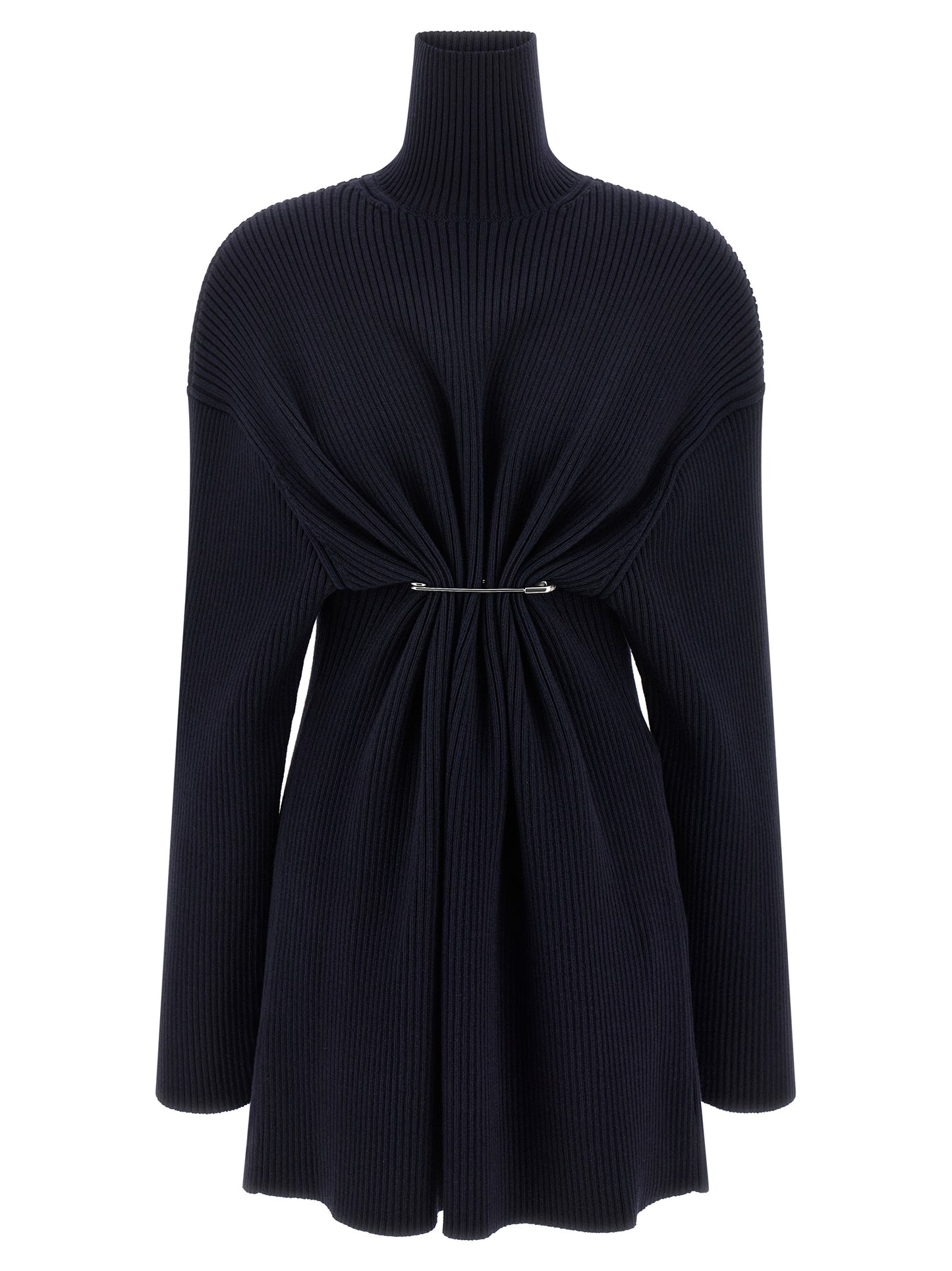Blue Wool Short Dress