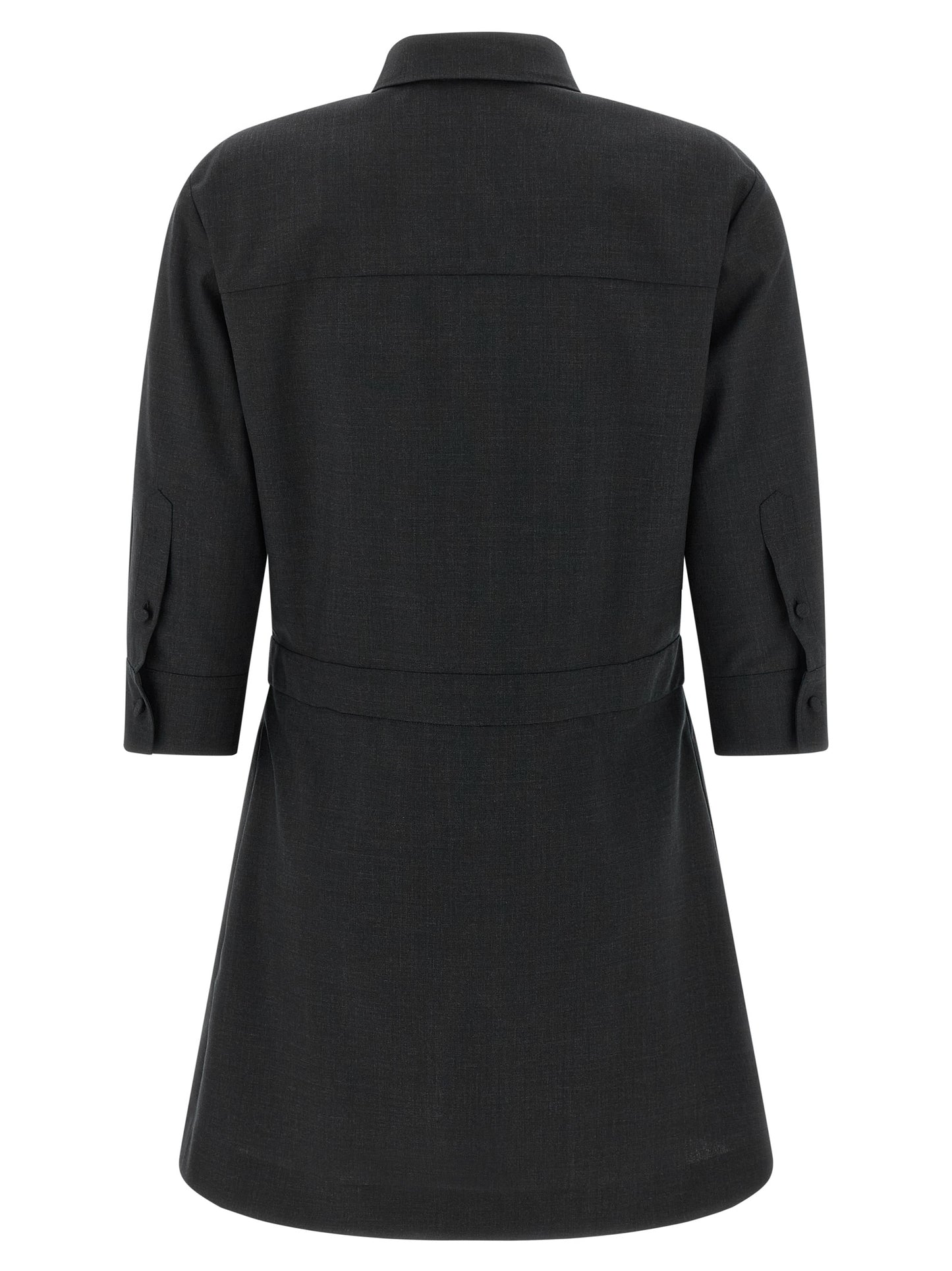 Gray Wool Short Dress