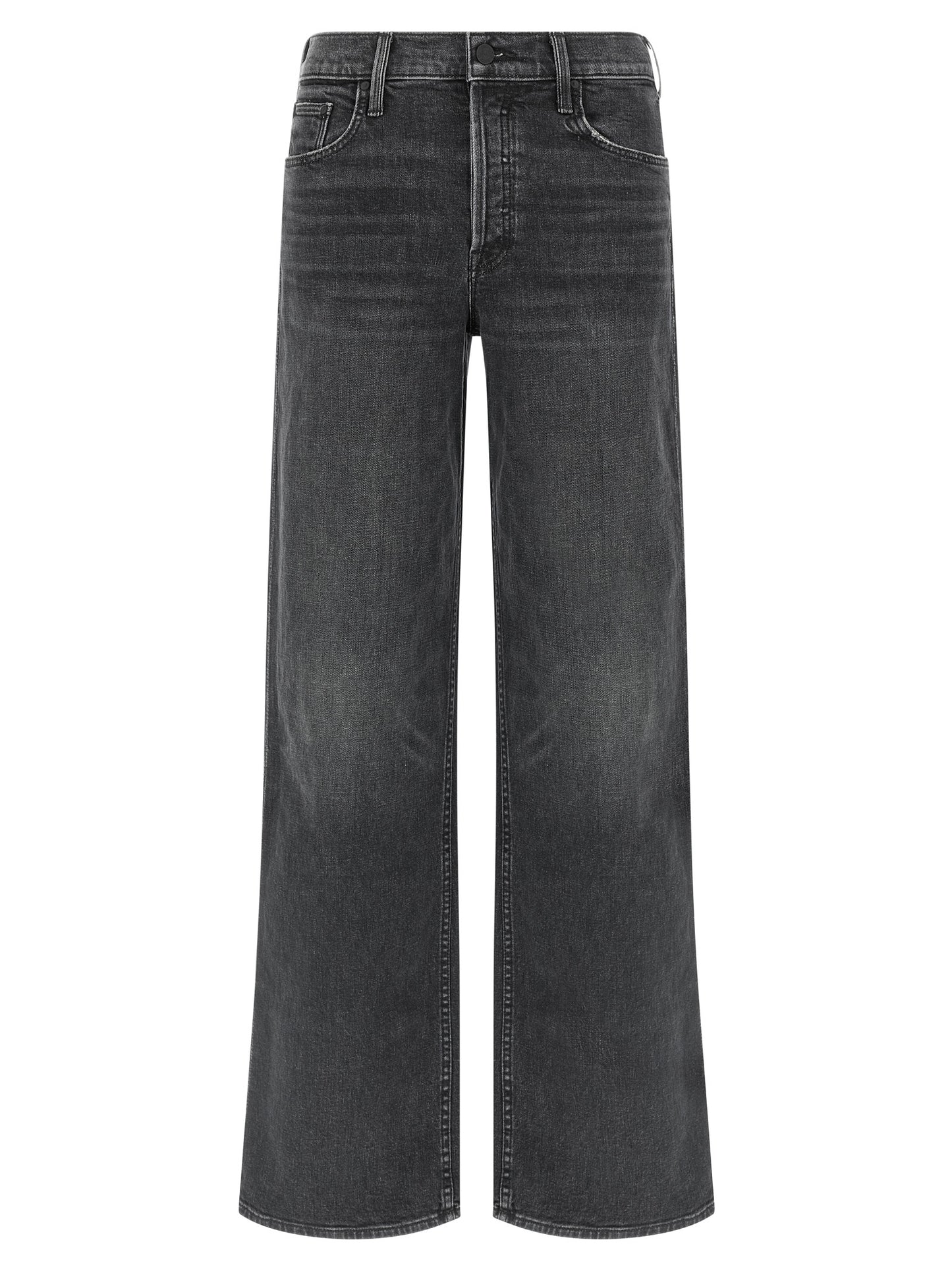 Black Cotton Straight-Leg Jeans