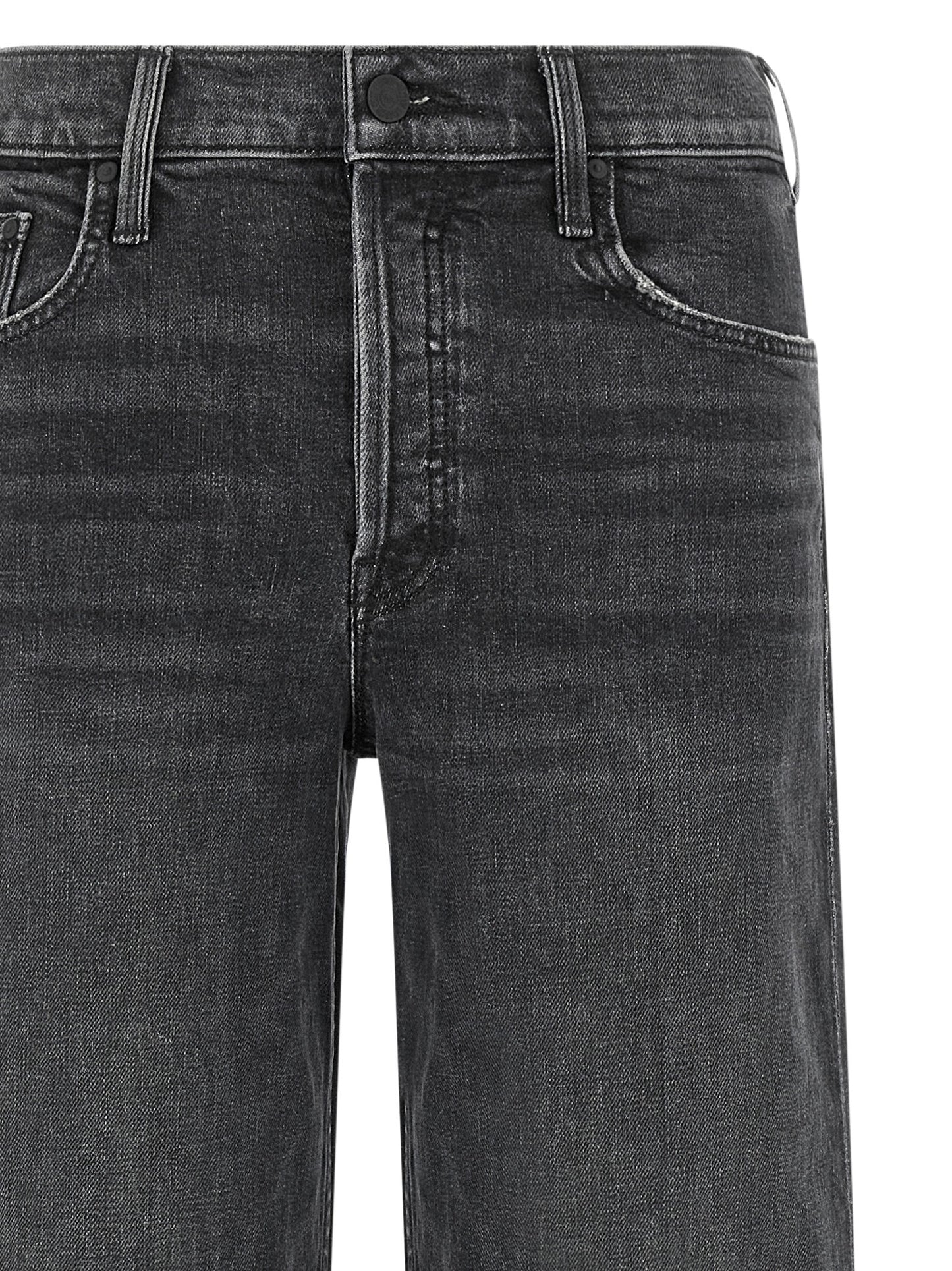 Black Cotton Straight-Leg Jeans