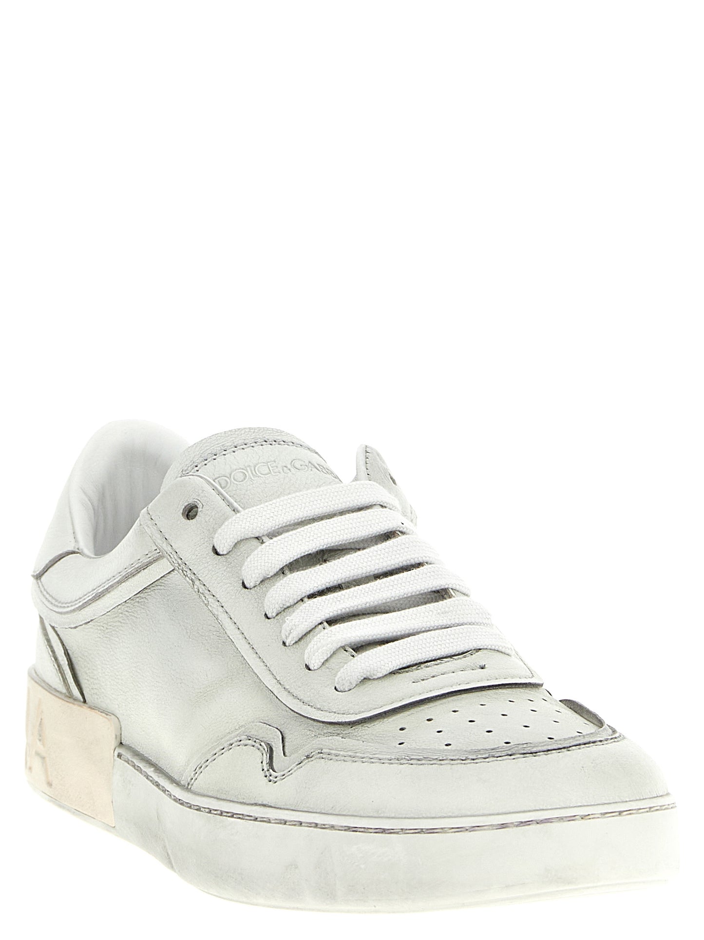 White Lamb Leather Low Top Sneakers
