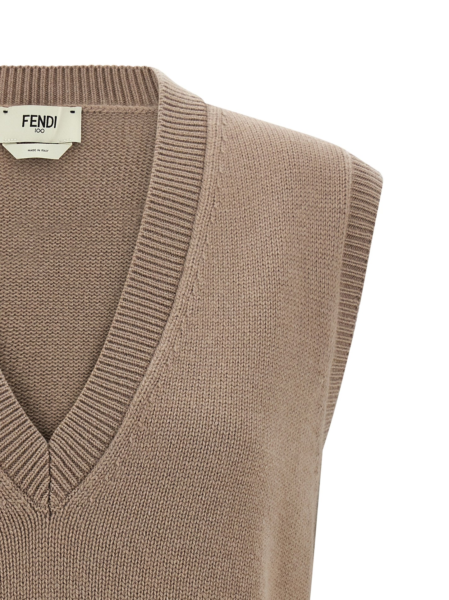 Beige Cashmere Sleeveless Jacket