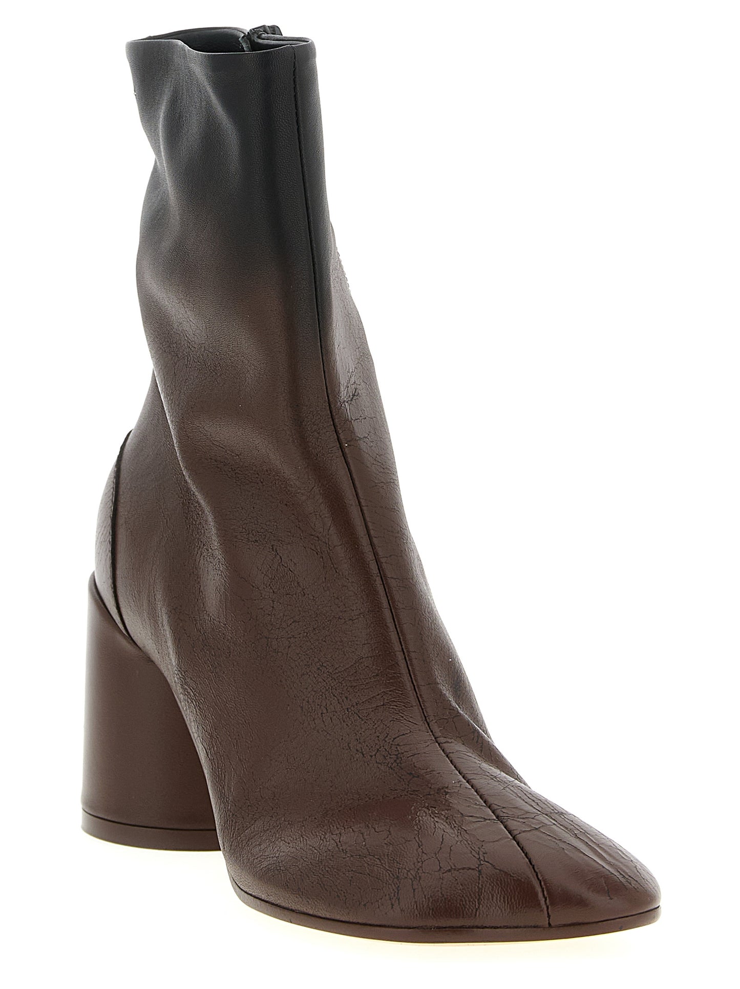 Brown Lambskin Ankle Boots