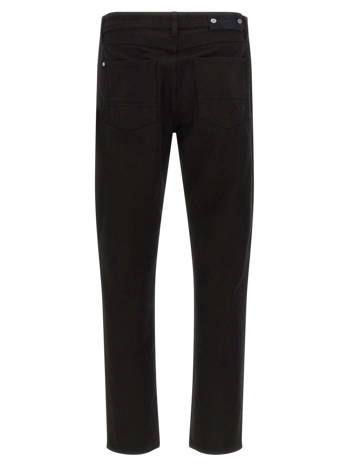 Black Cotton Straight-Leg Jeans