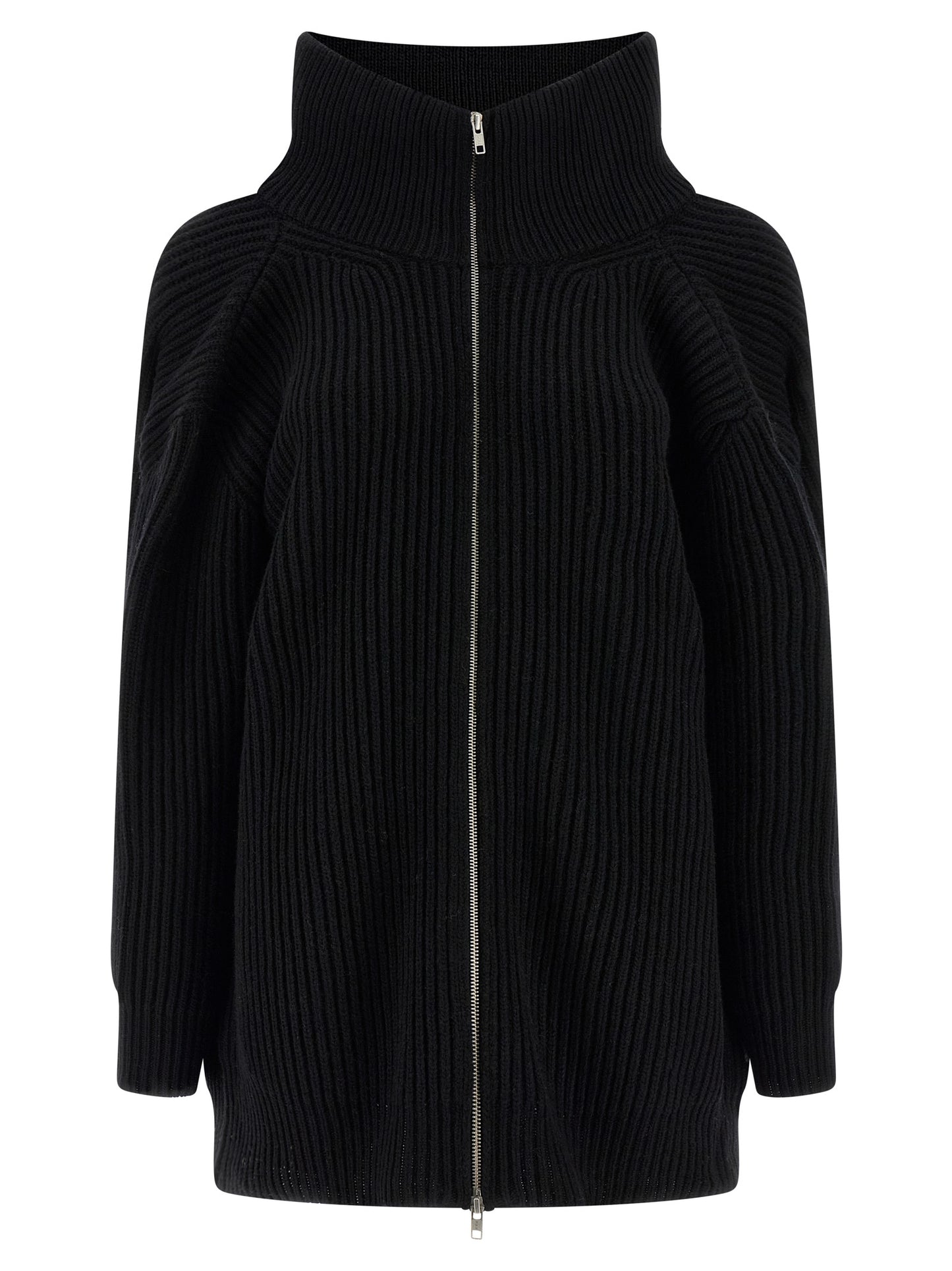 Black Wool Short Dress