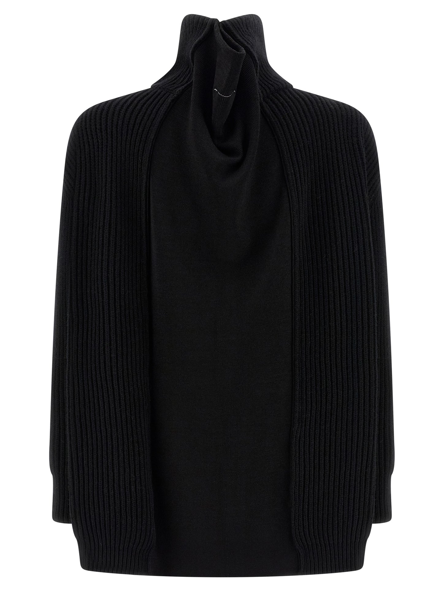 Black Wool Short Dress