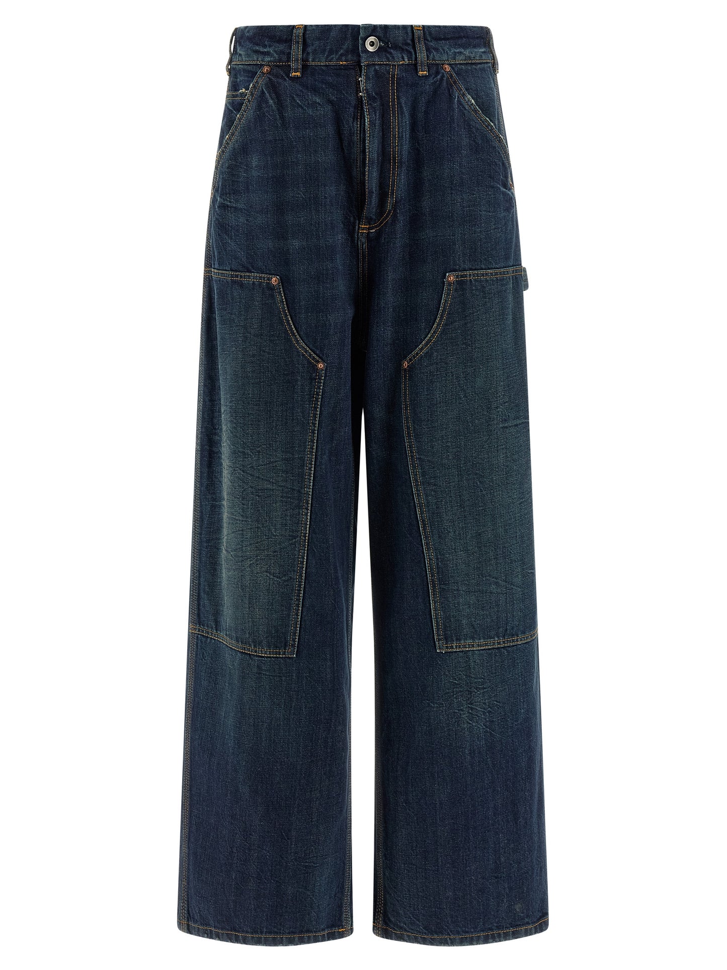 Blue Cotton Relaxed Fit Jeans