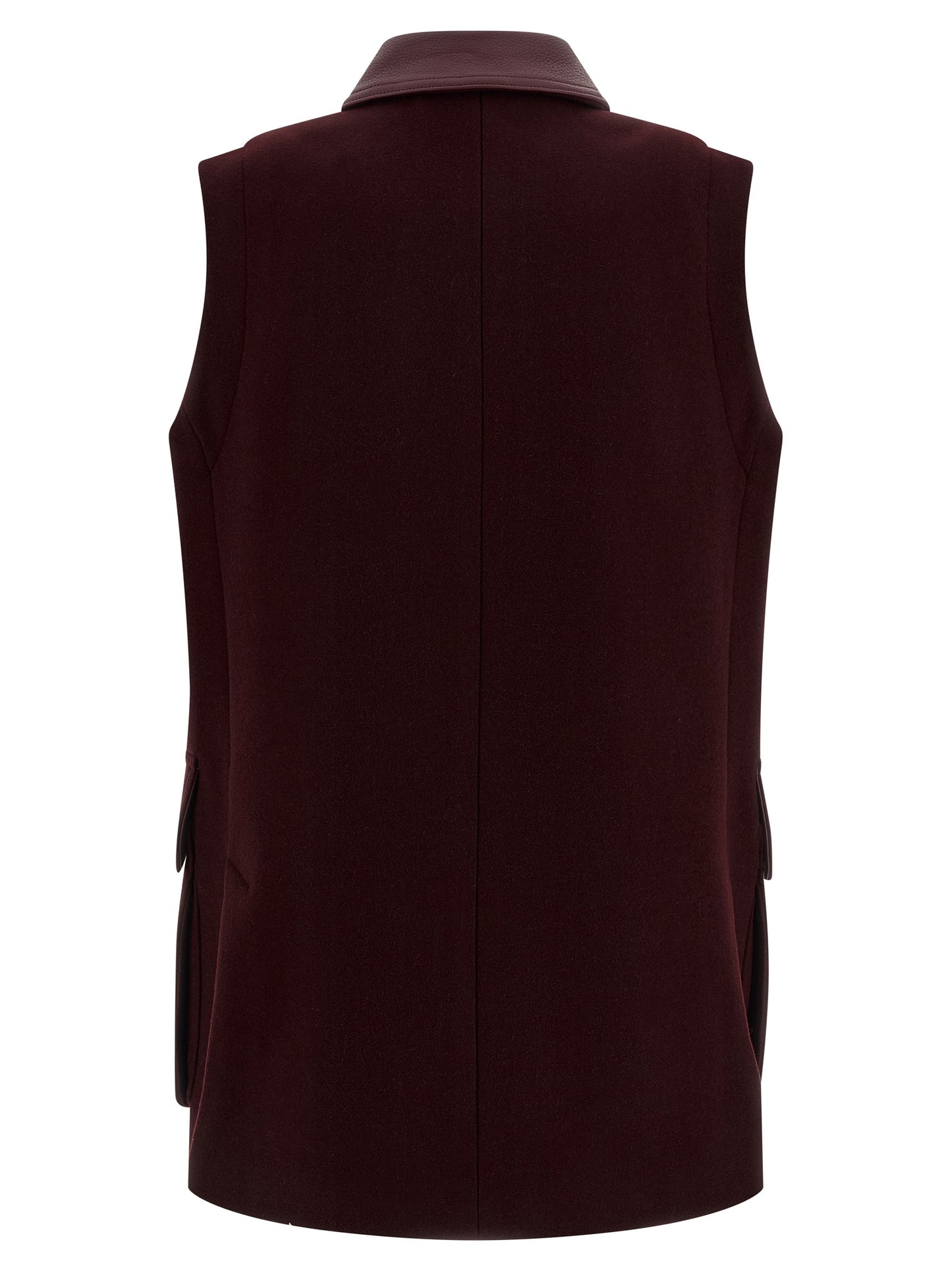 Bordeaux Virgin Wool Sleeveless Jacket