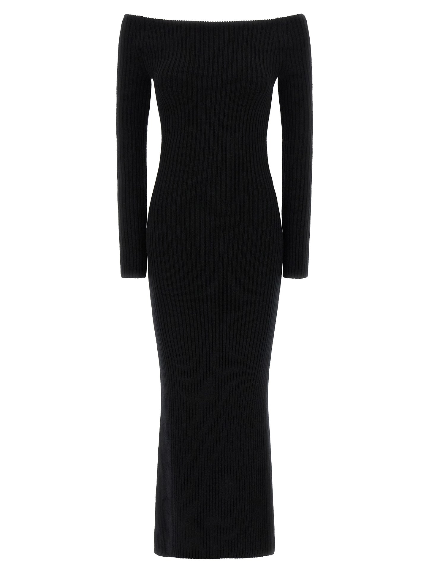 Black Wool Long Dress