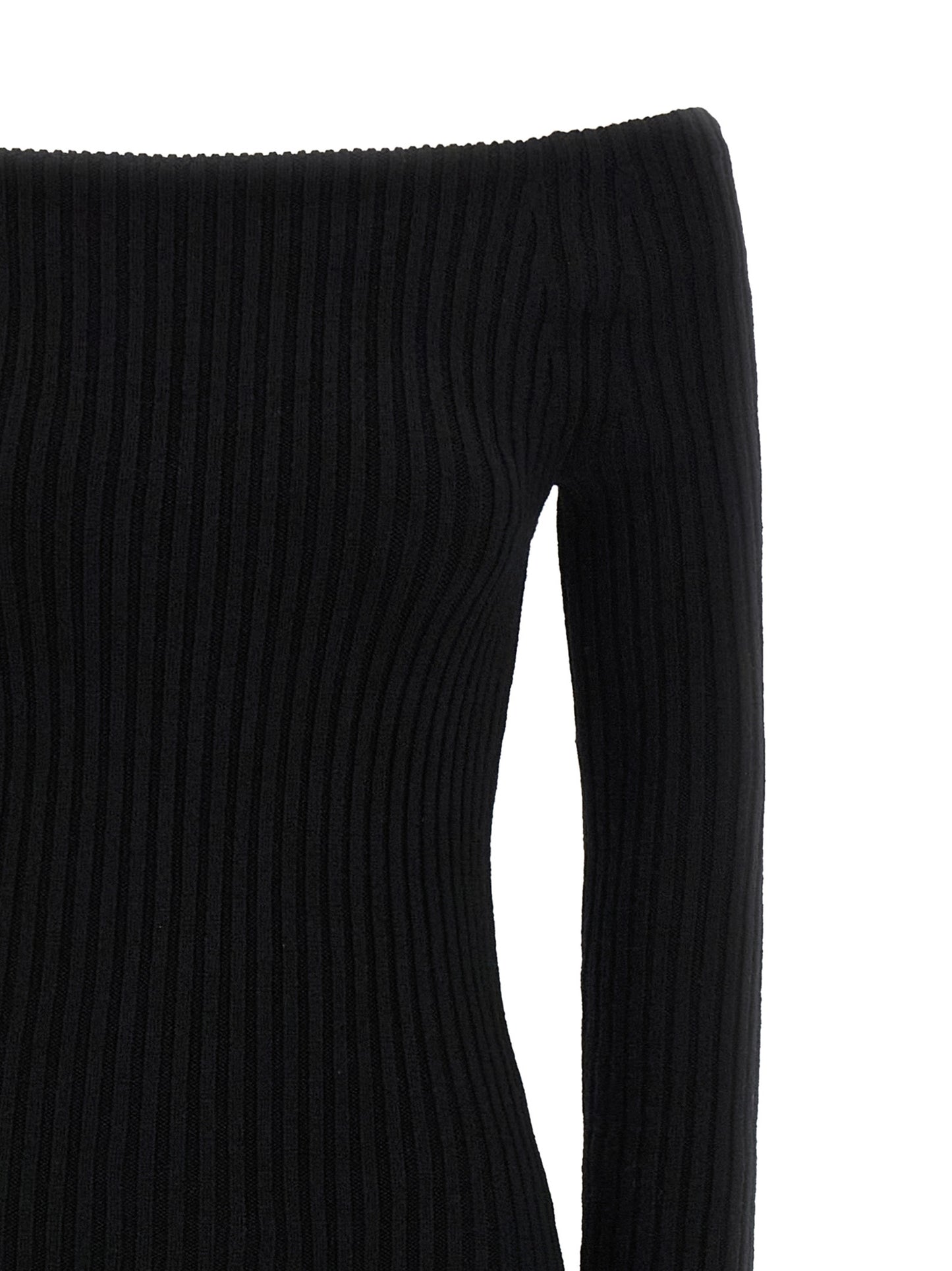 Black Wool Long Dress