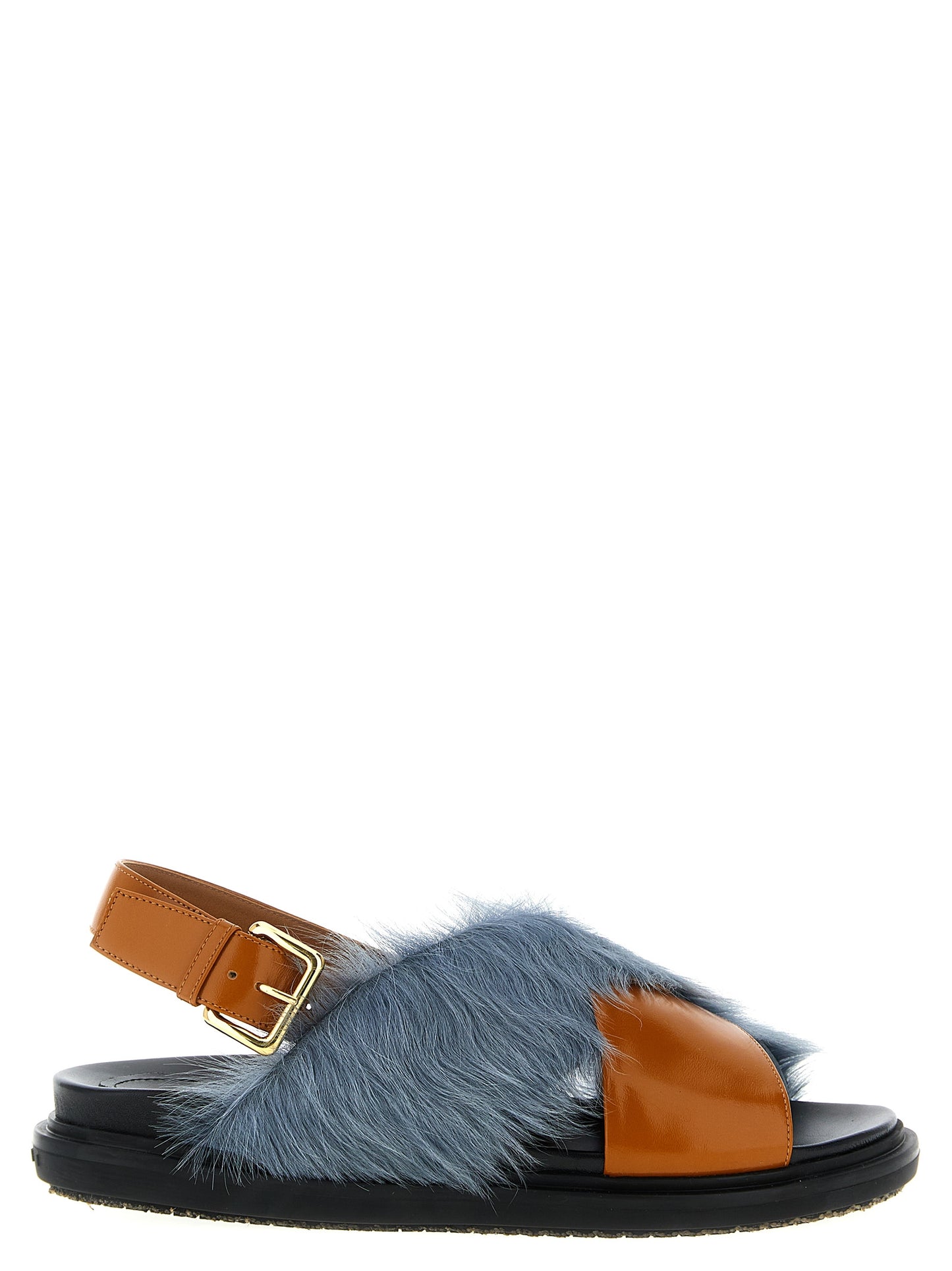 Multicolor Lamb Leather Flat Sandals