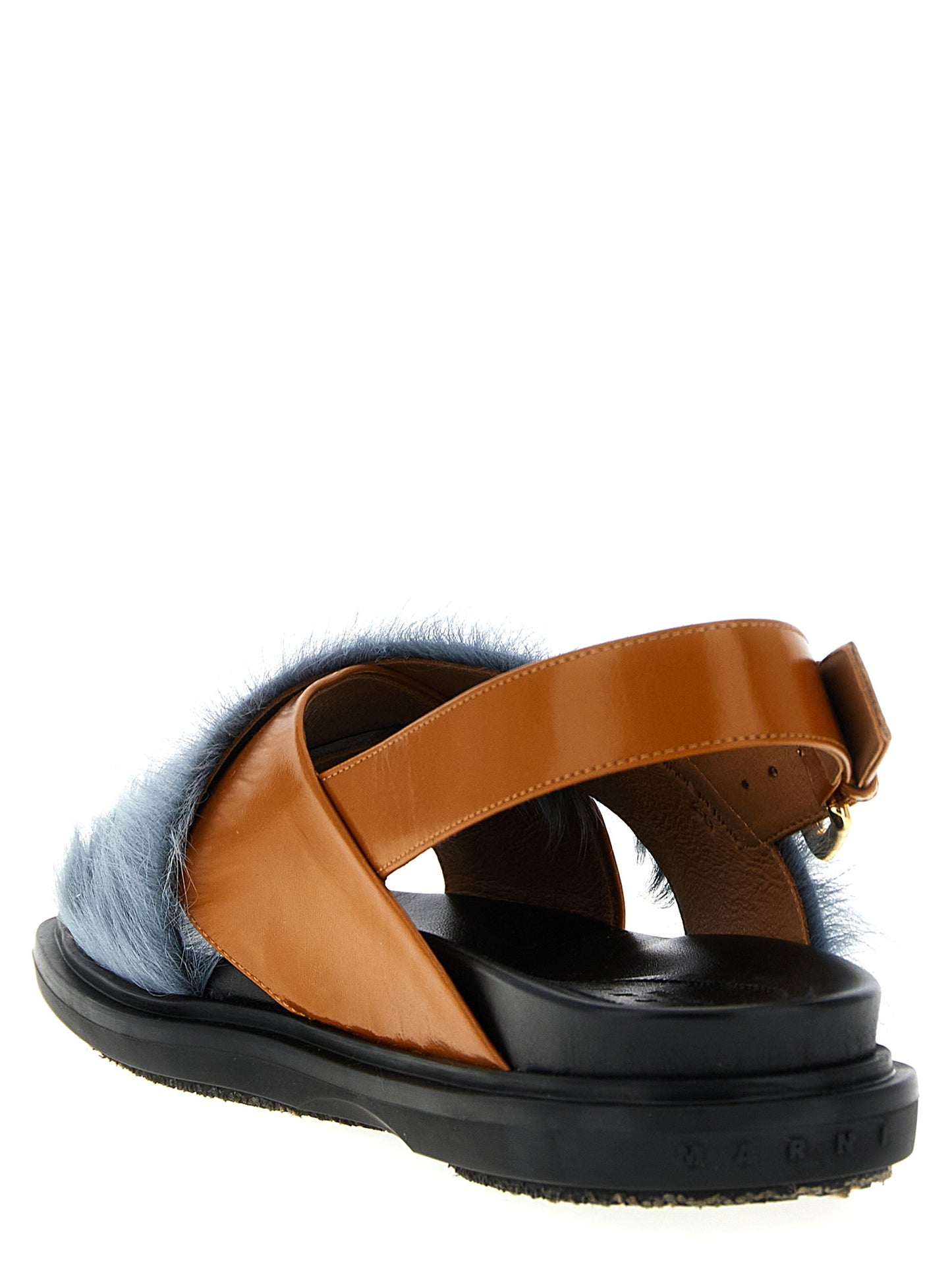 Multicolor Lamb Leather Flat Sandals