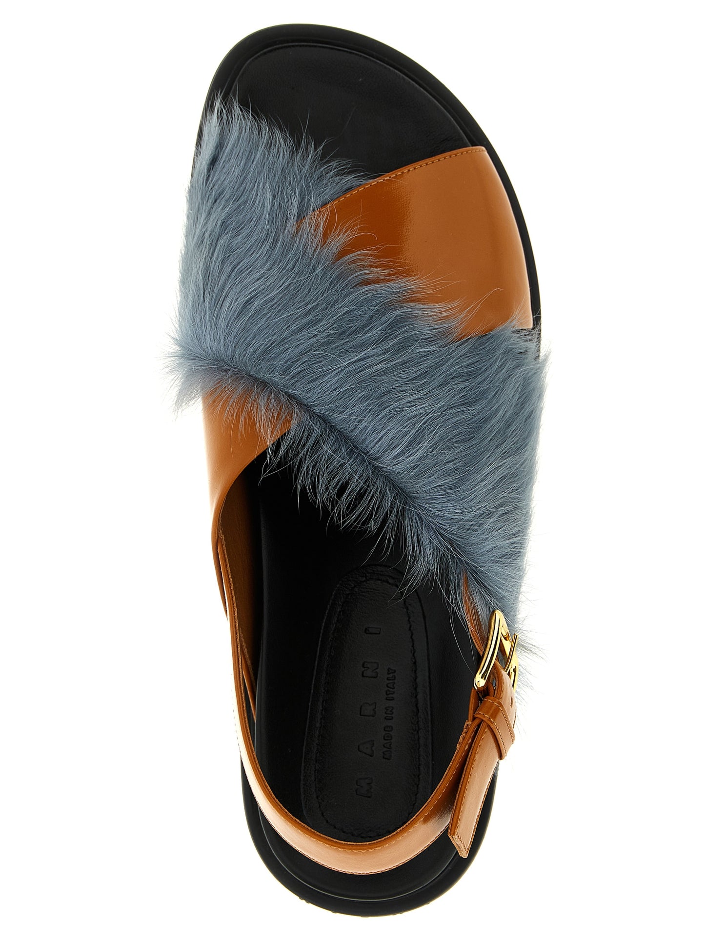 Multicolor Lamb Leather Flat Sandals