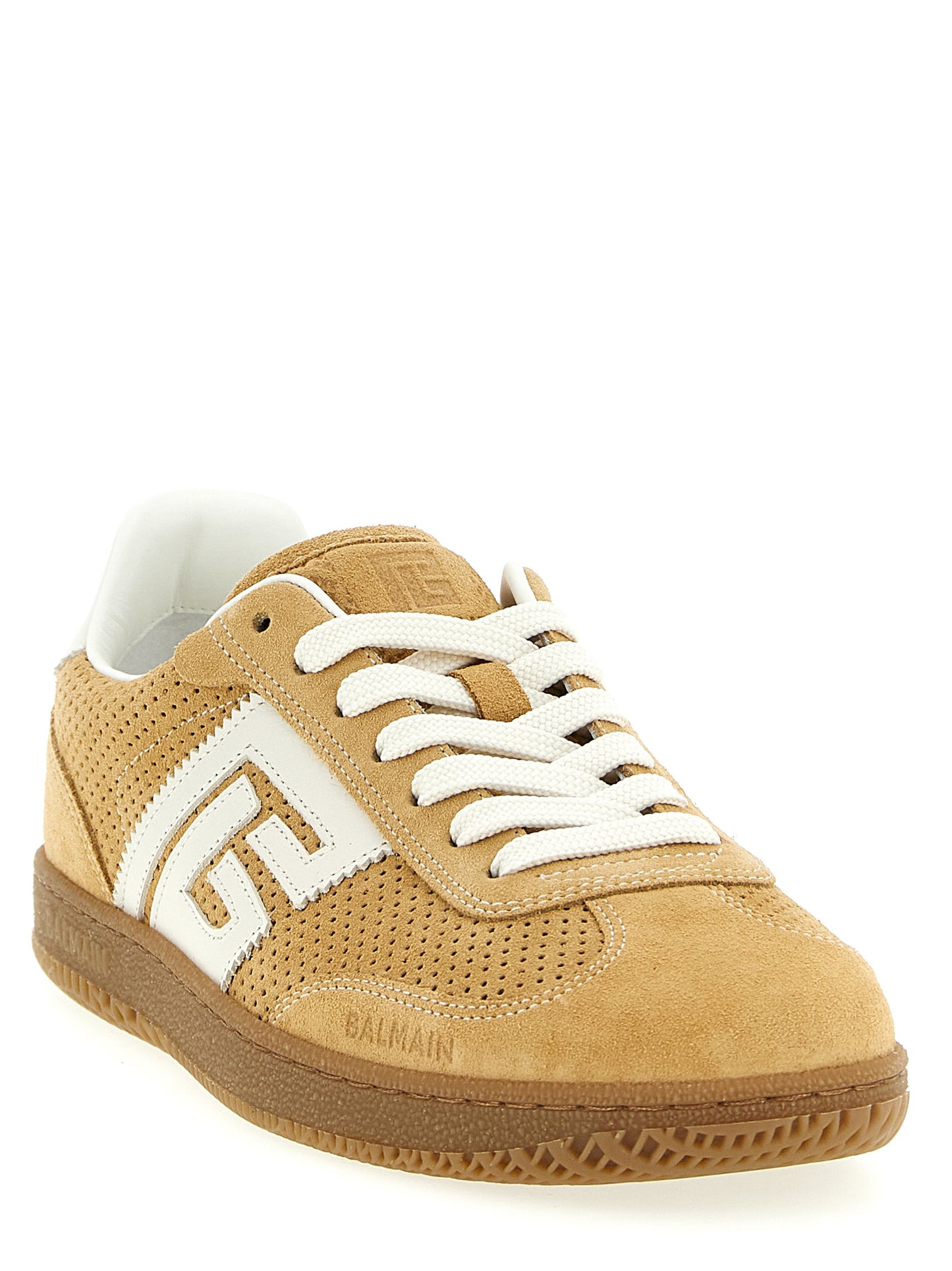 Beige Calfskin Low Top Sneakers