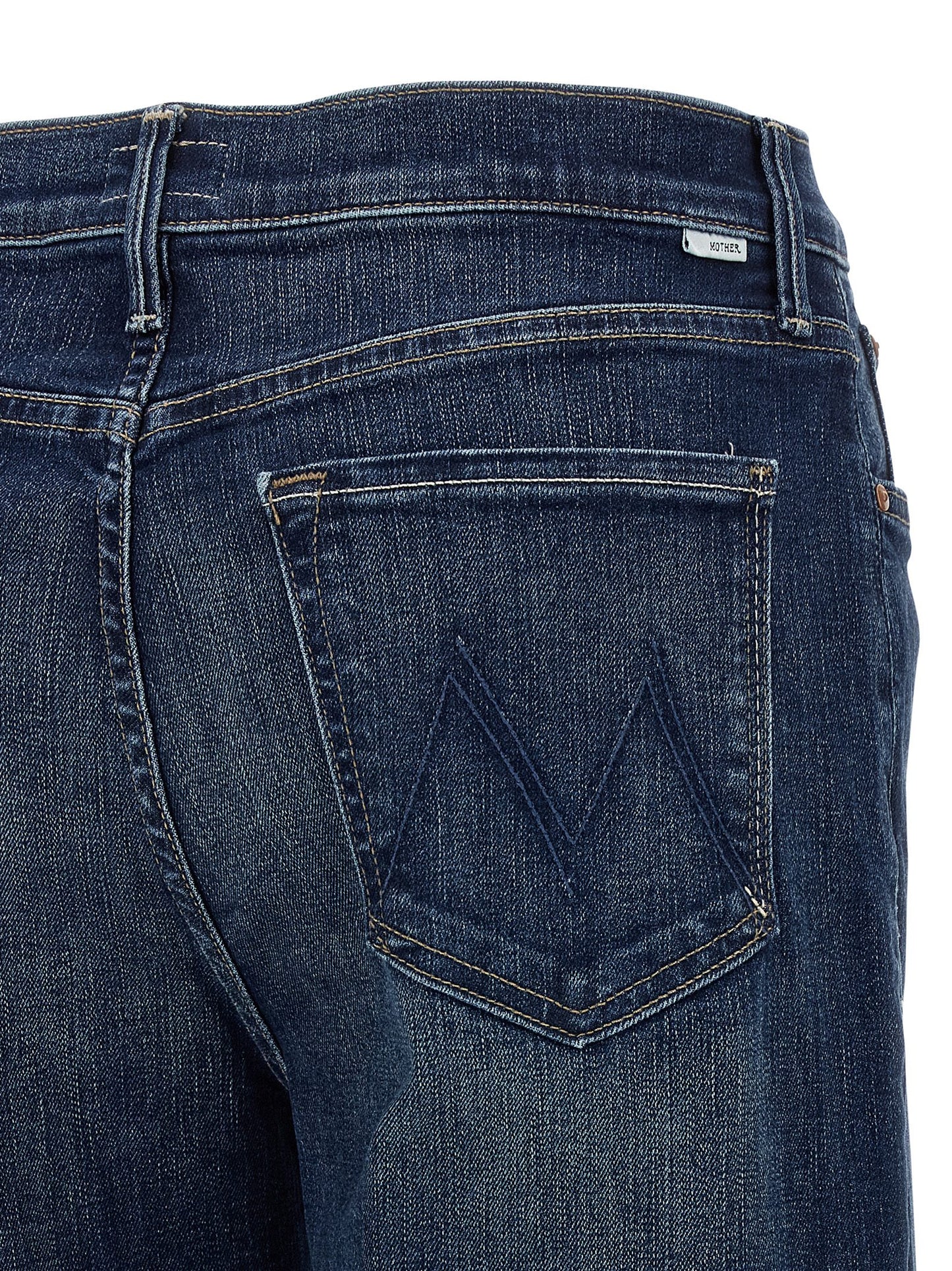 Blue Cotton Straight-Leg Jeans