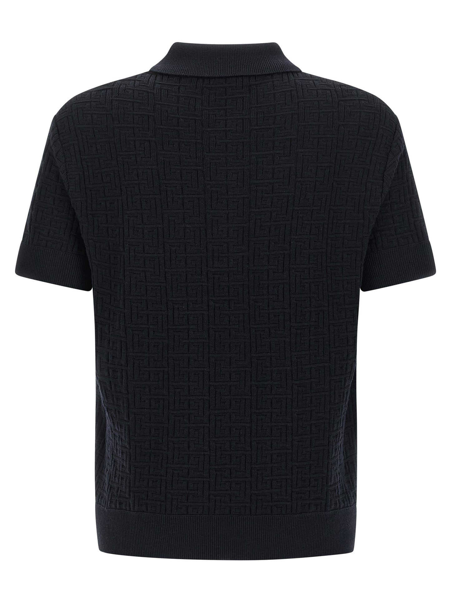 Blue Wool Polo Shirt