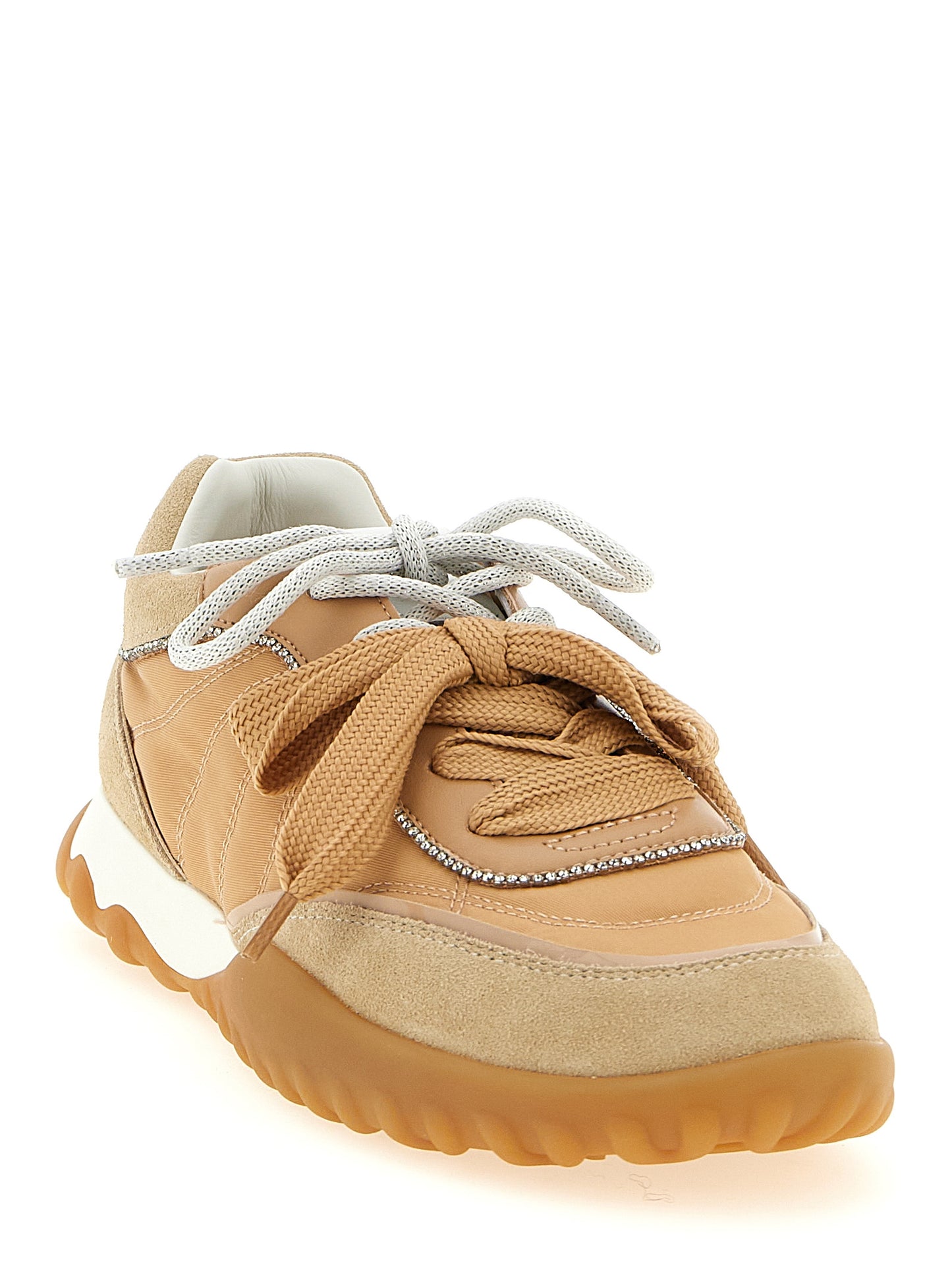 Beige Calfskin Athletic Sneakers