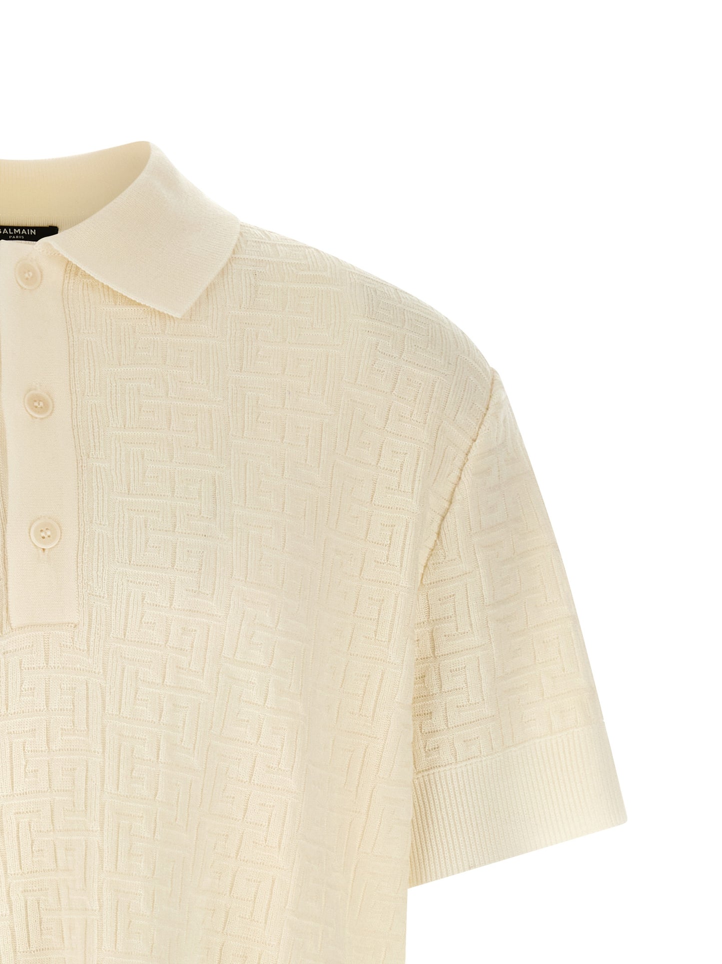 White Wool Polo Shirt