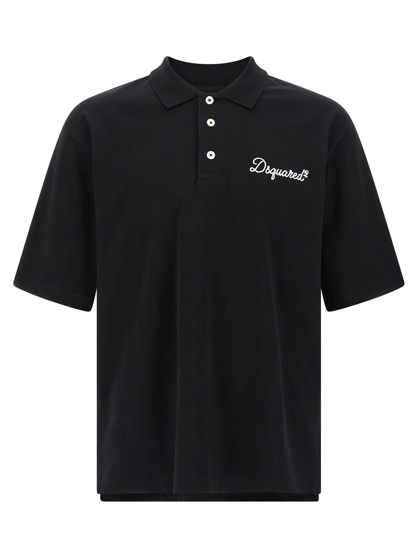 Black Cotton Polo Shirt