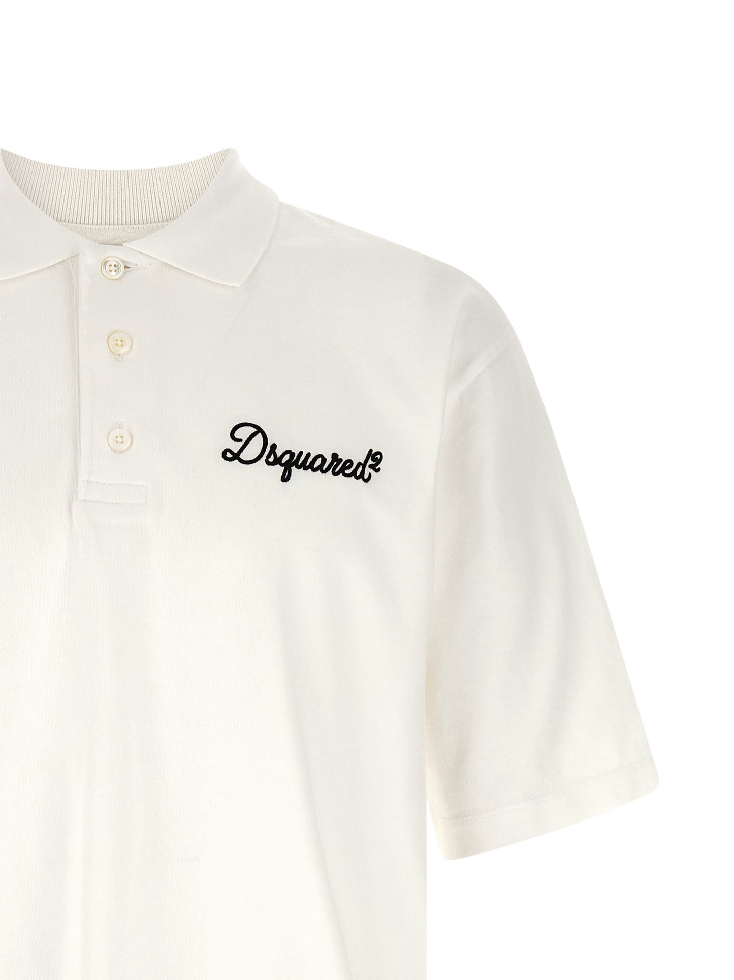 White Cotton Polo Shirt