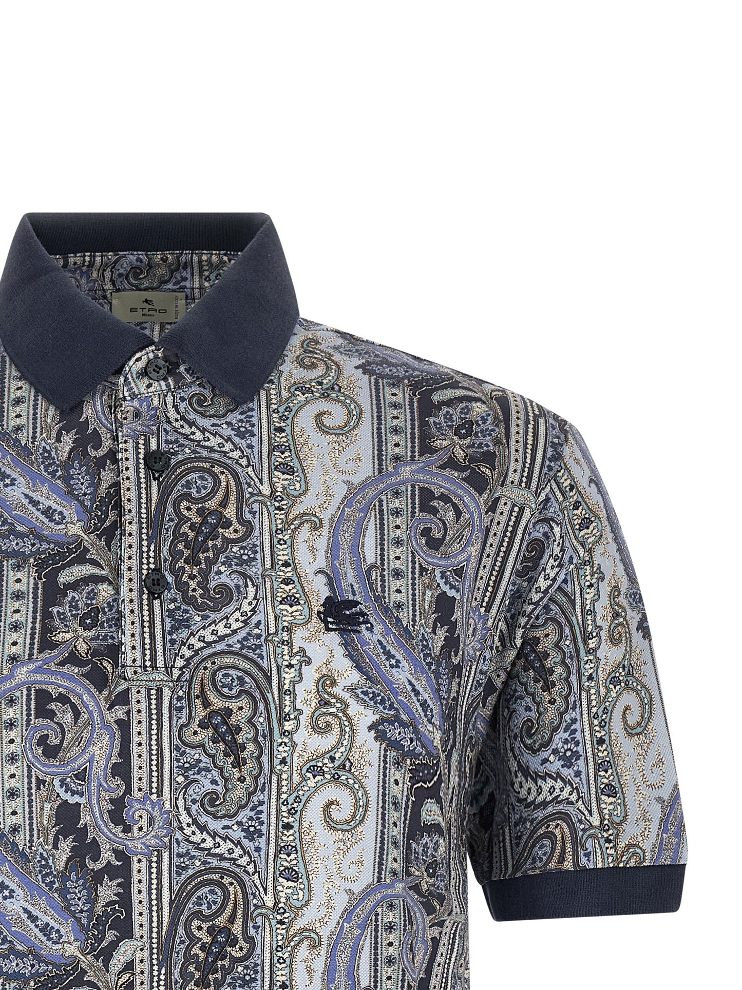 Blue Cotton Polo Shirt