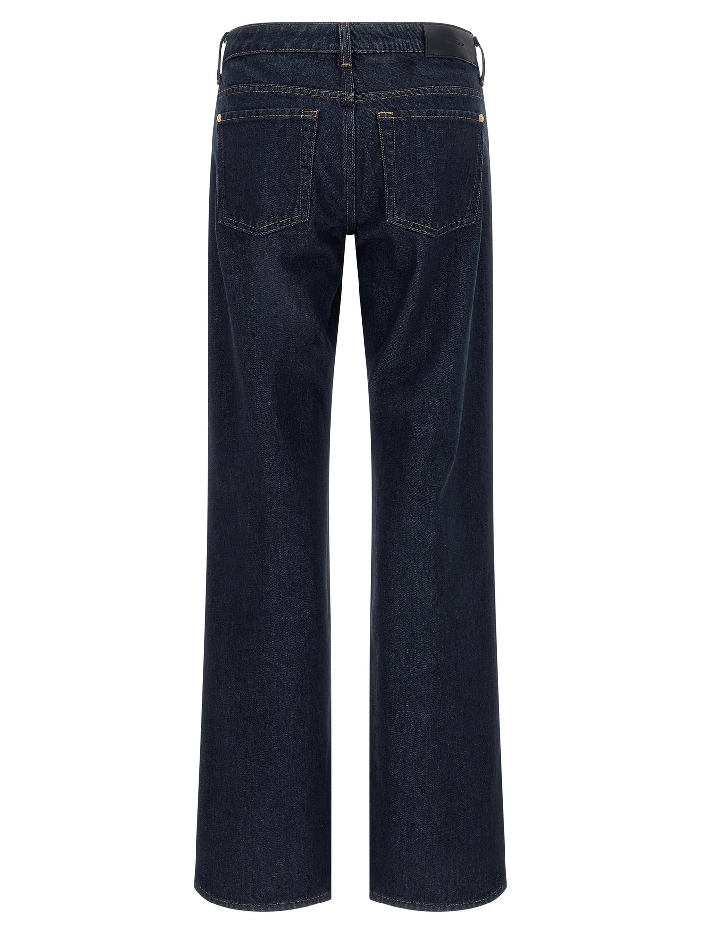 Blue Cotton Straight-Leg Jeans