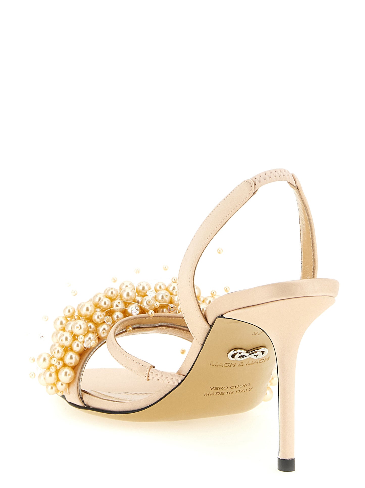Gold Satin Stiletto Heel Sandals